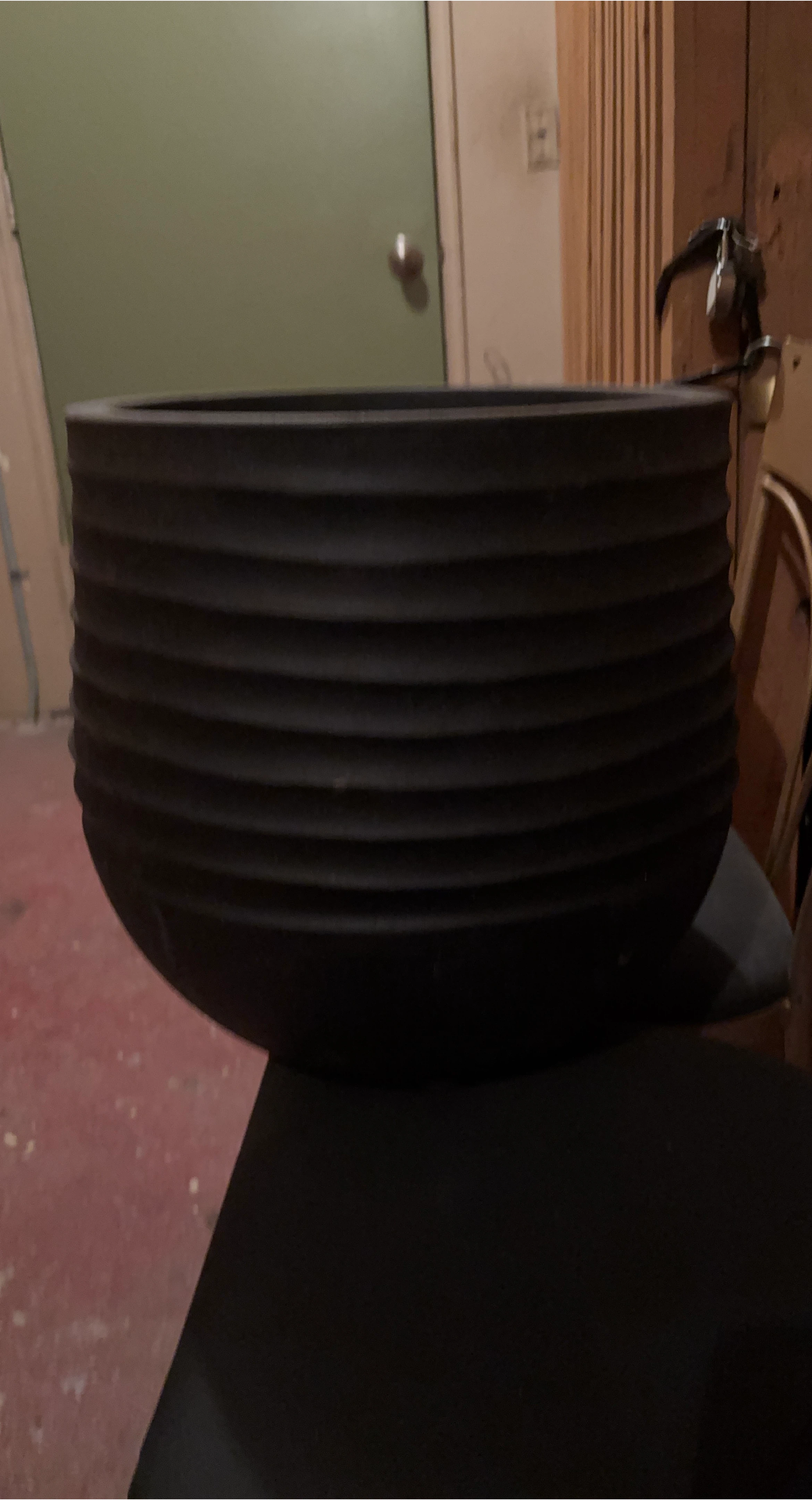 2 Dark Grey Ribbed Planter