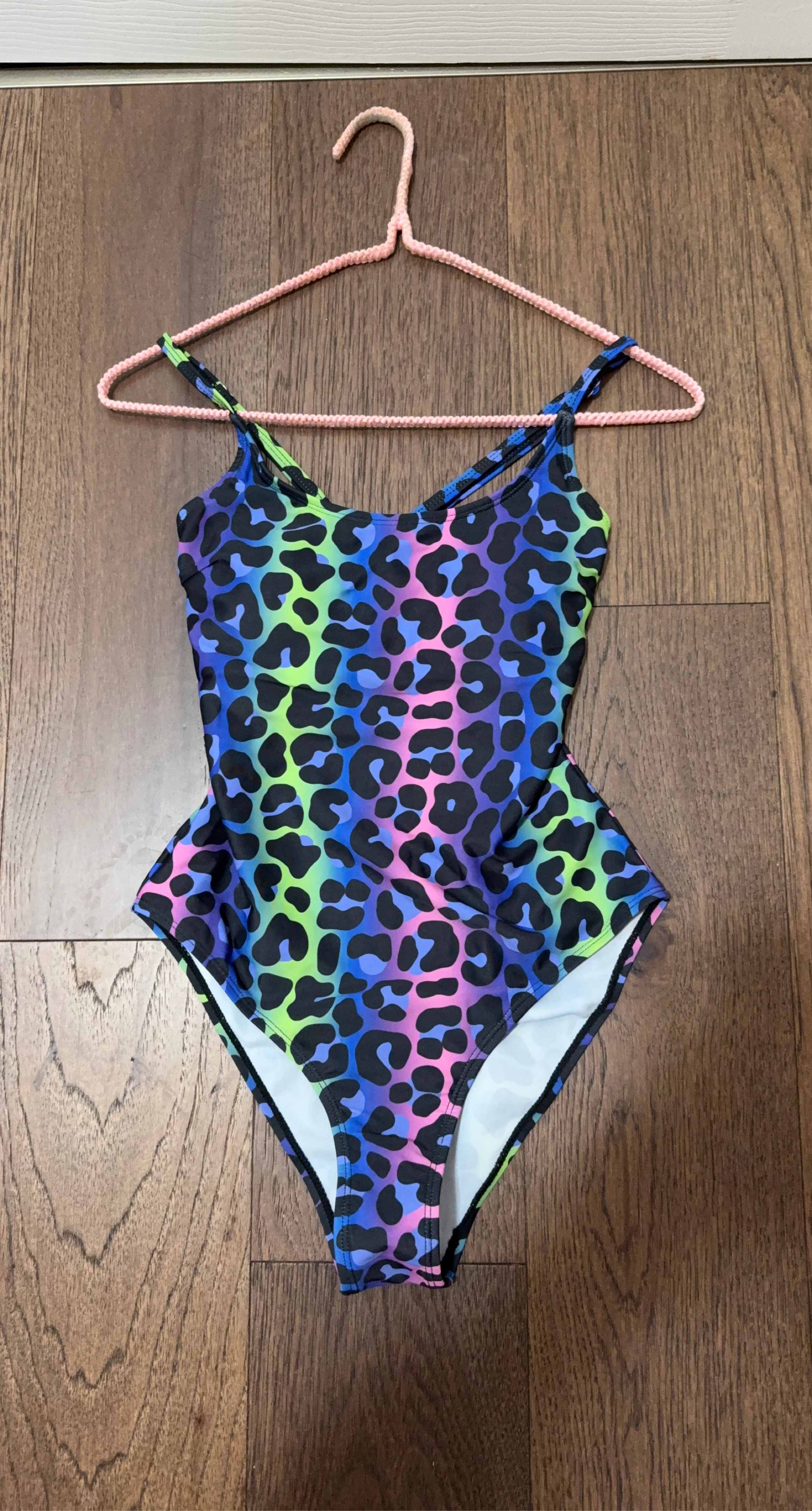 Rainbow Leopard Print One-Piece Swimsuit
