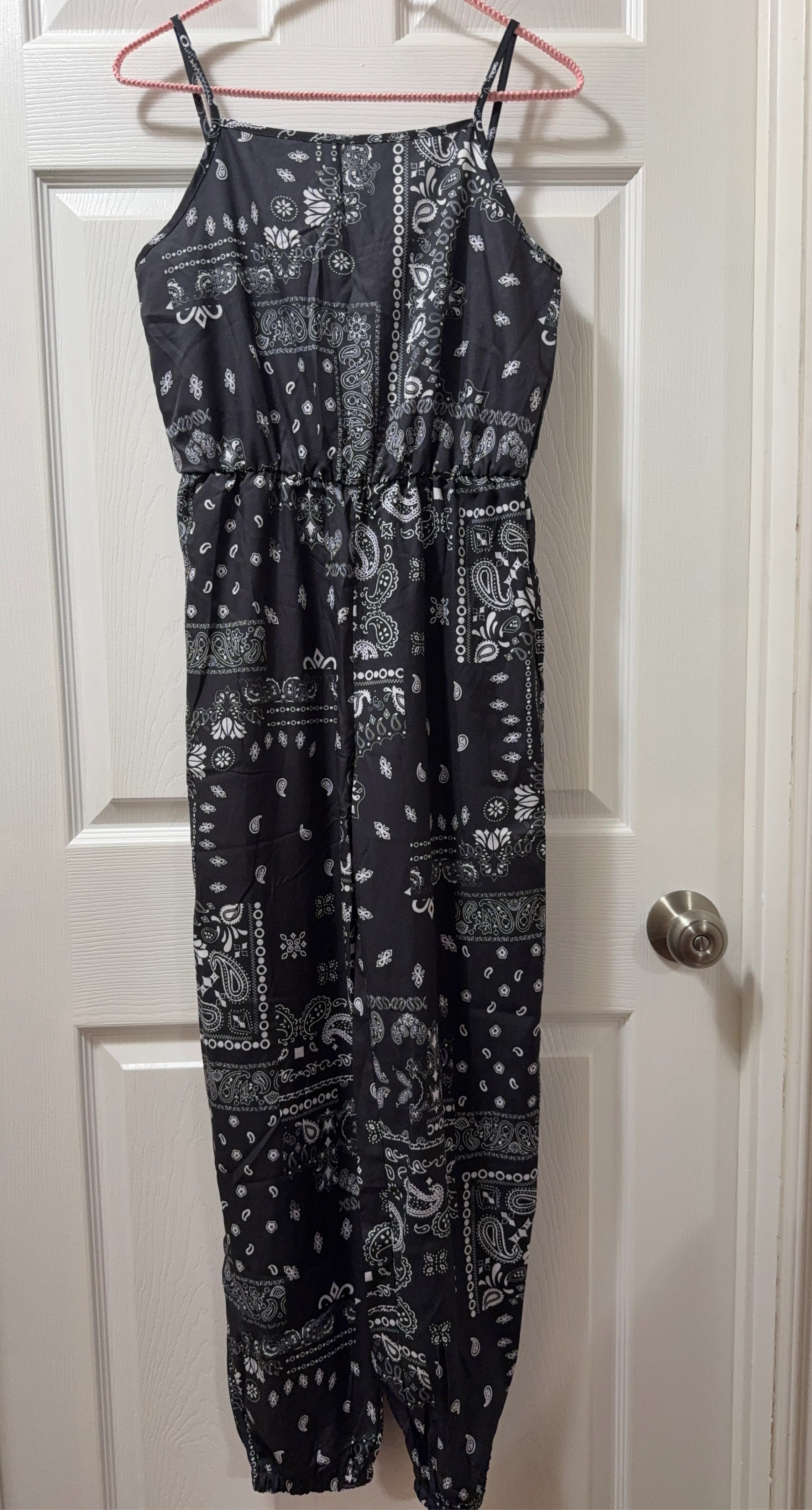 Black and White Paisley Jumpsuit