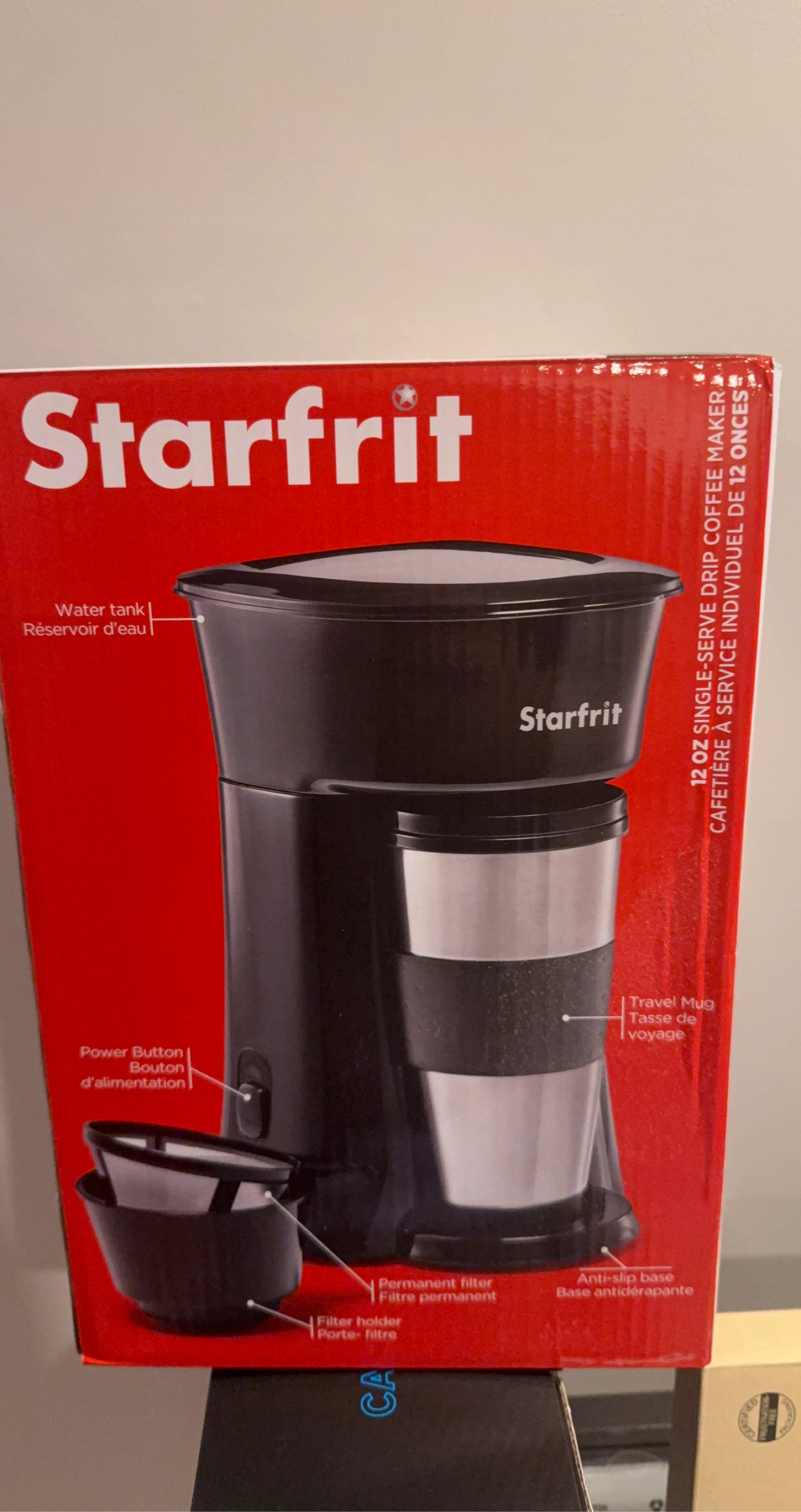 Starfrit 12 oz Single-Serve Coffee Maker with Travel Mug