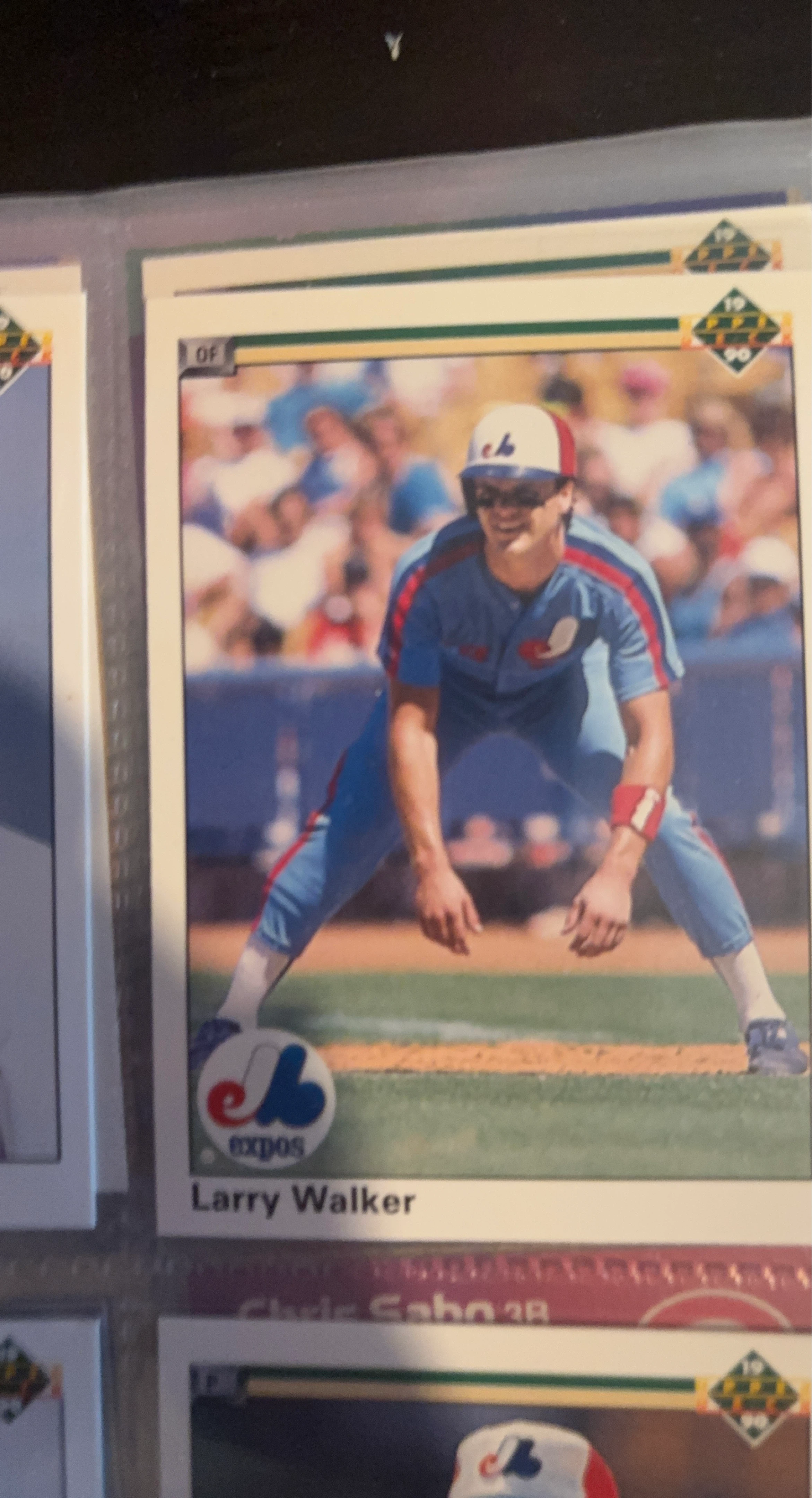 1990 Upper Deck Larry Walker Baseball Card