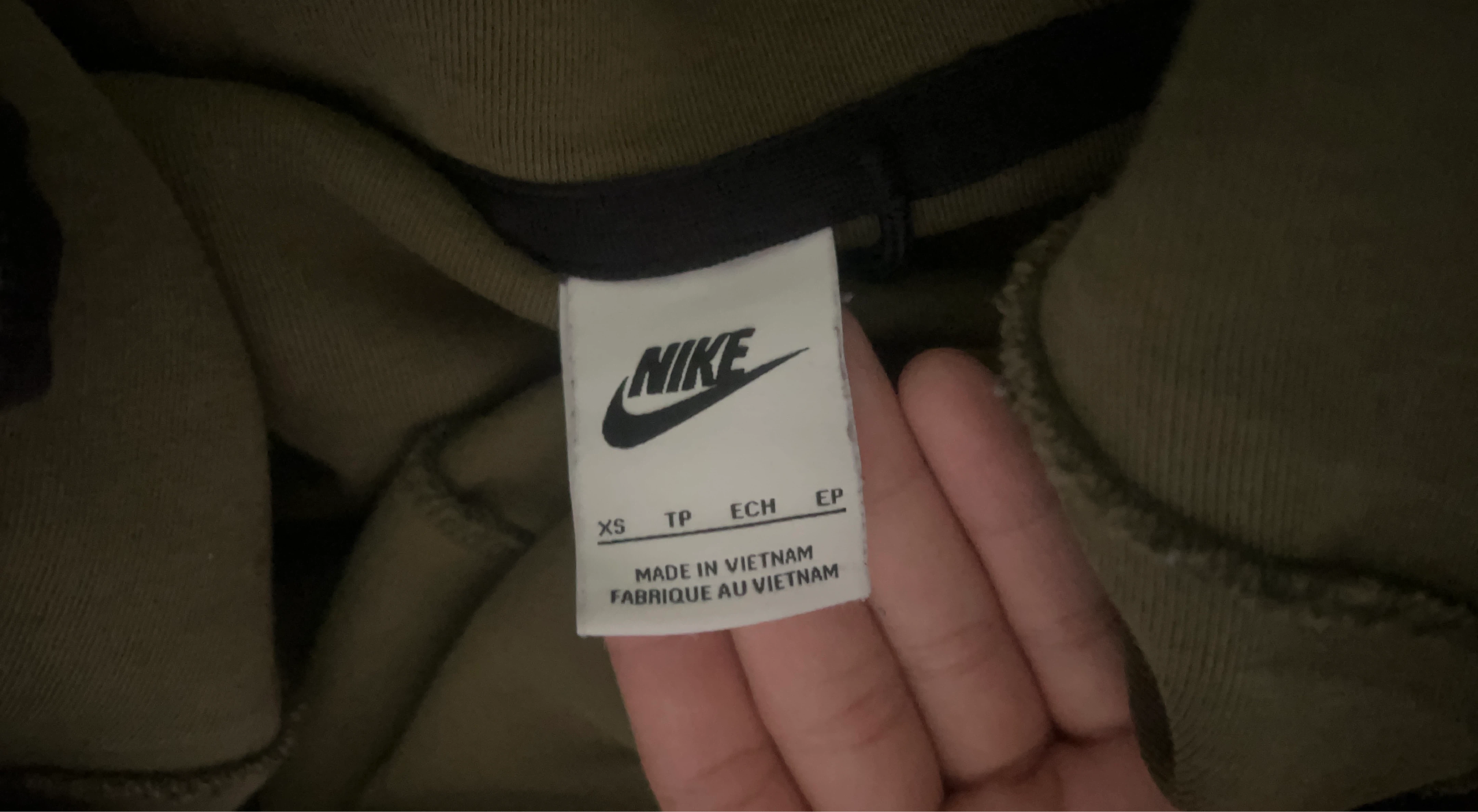 Nike Tech Fleece XS Track Pants Olive Green