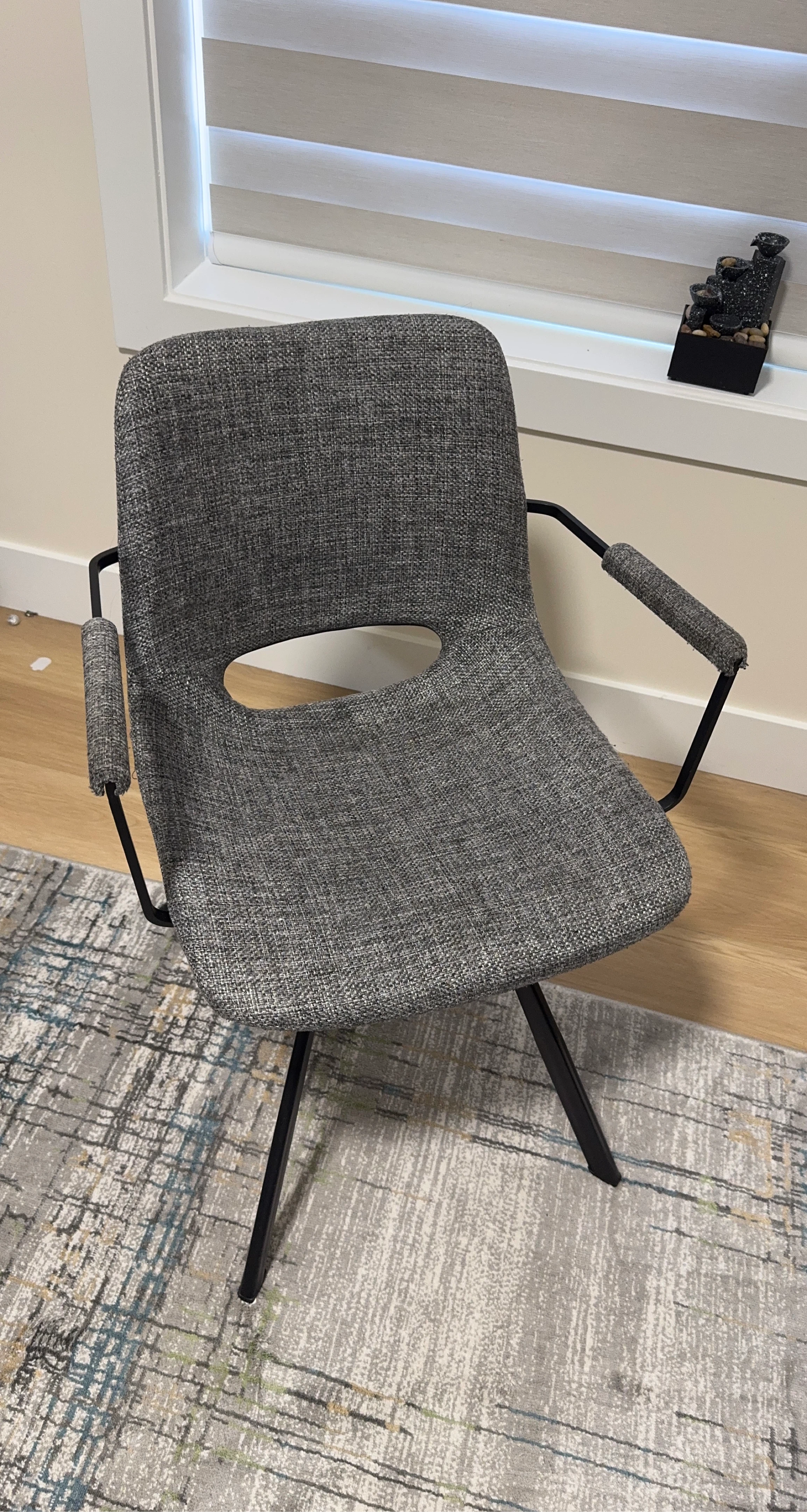 Grey Fabric Accent Chair