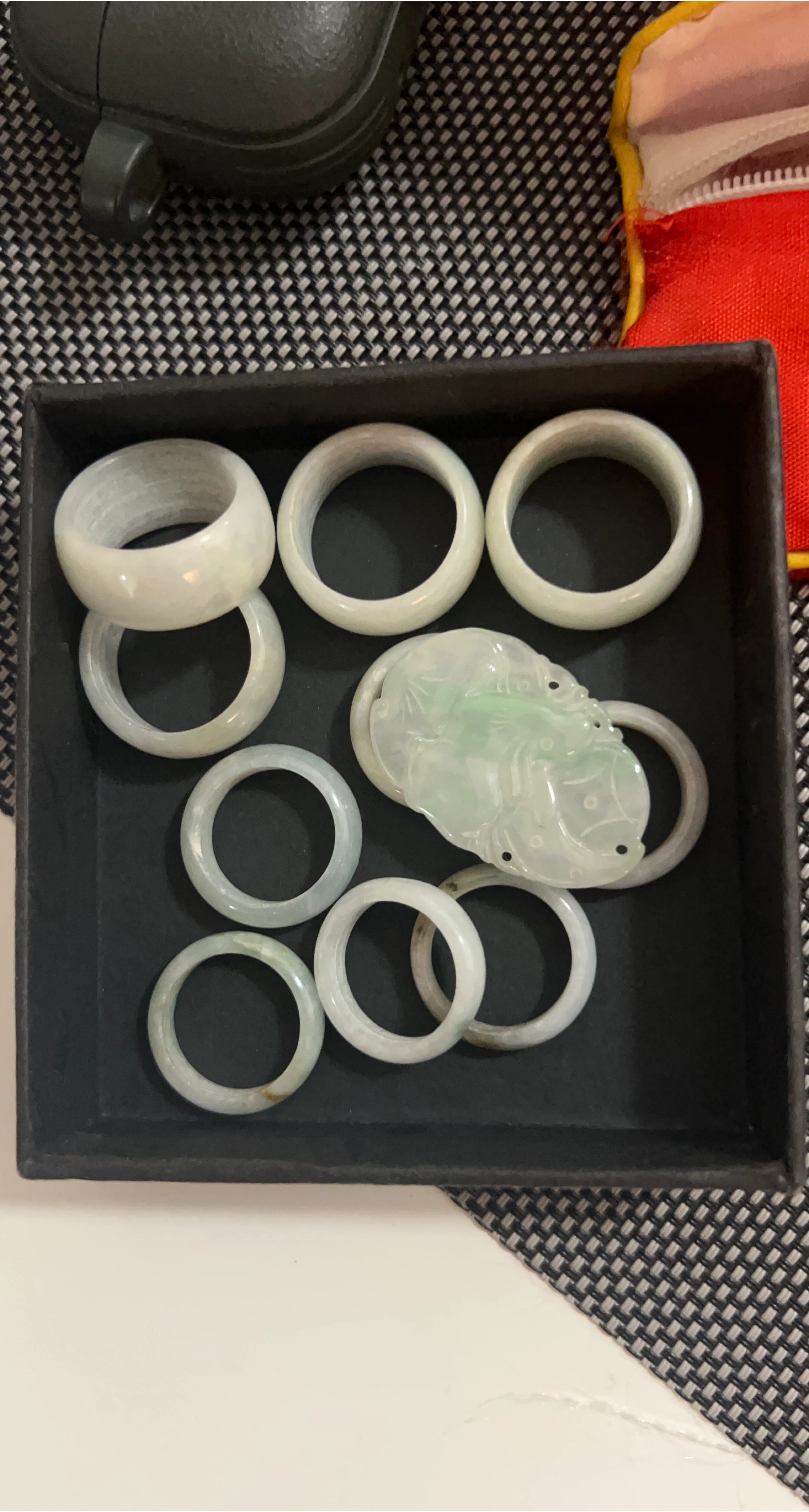 Jade Rings and Pendant Set