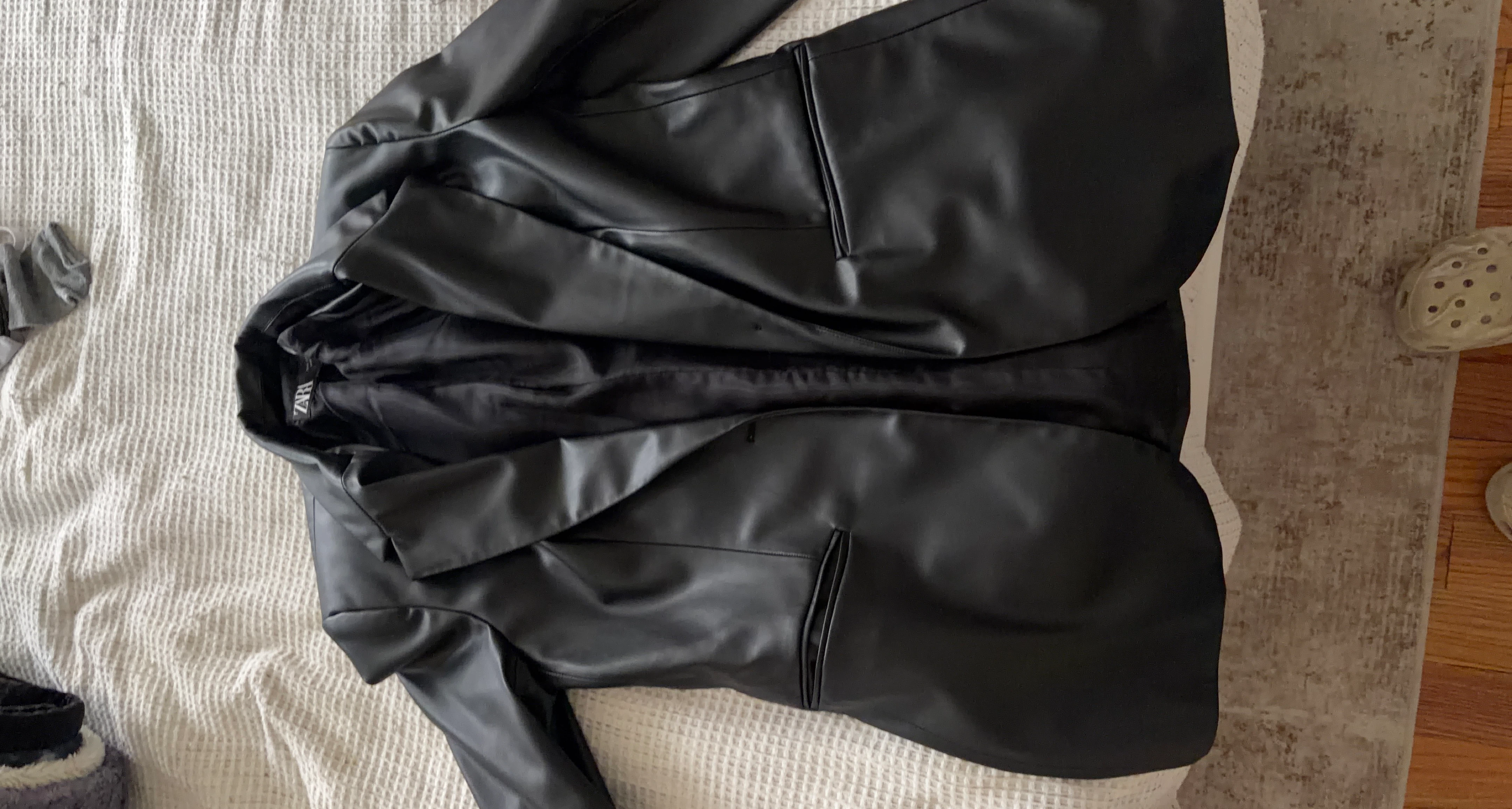Zara Faux Leather Blazer