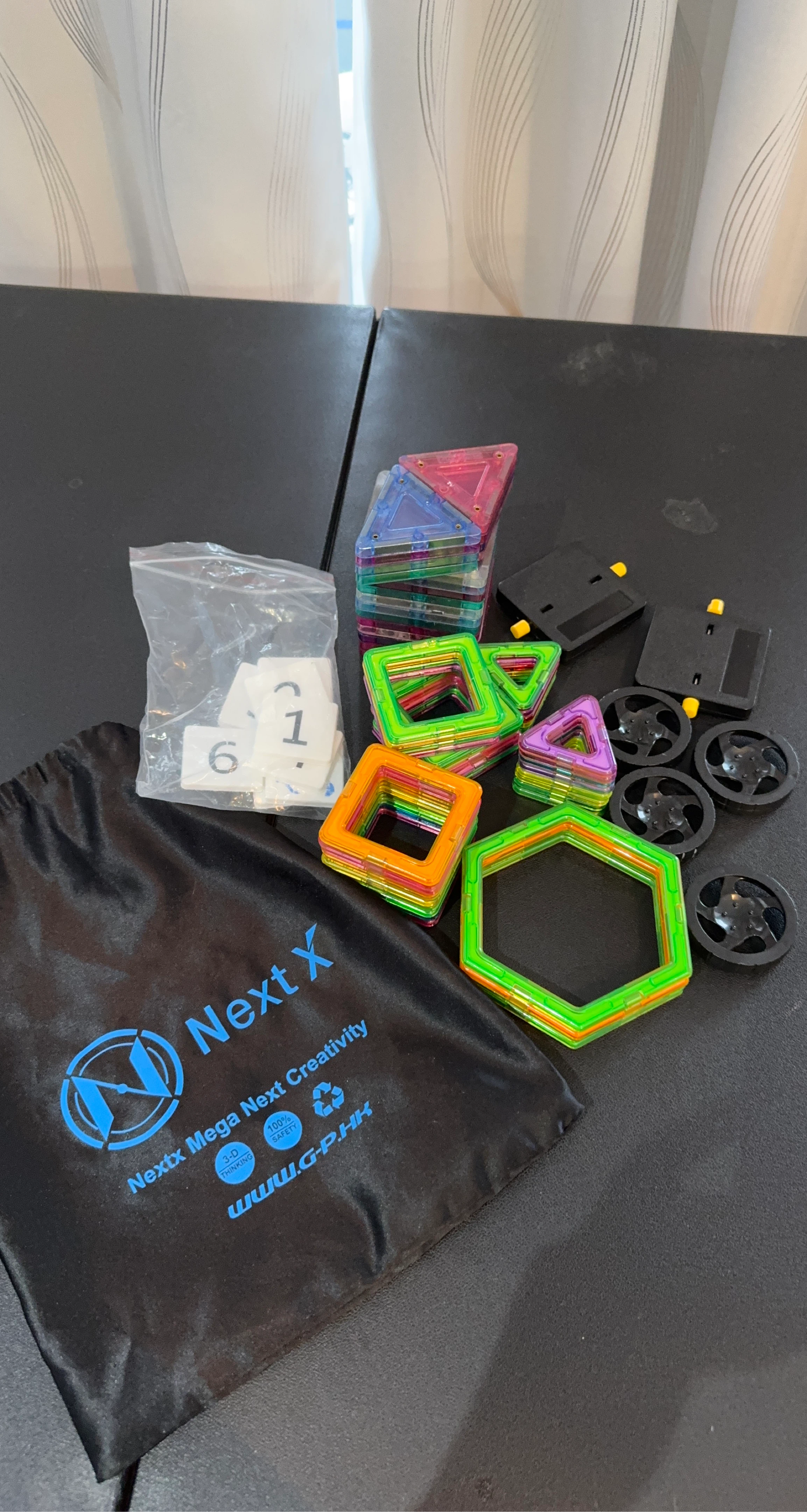 Nextx Magnetic Building Tiles Set with Storage Bag