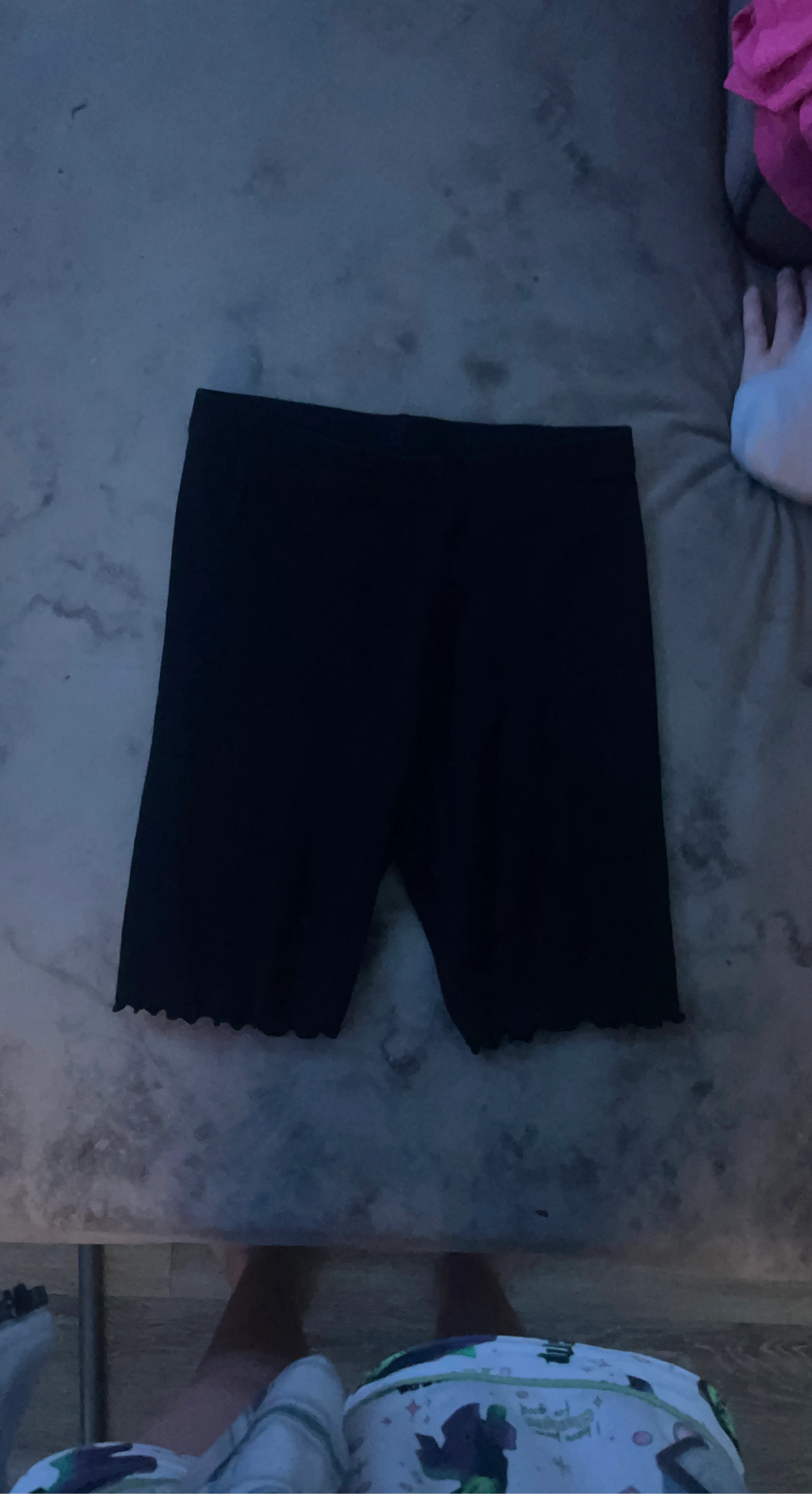 Black Lettuce Trim Biker Shorts