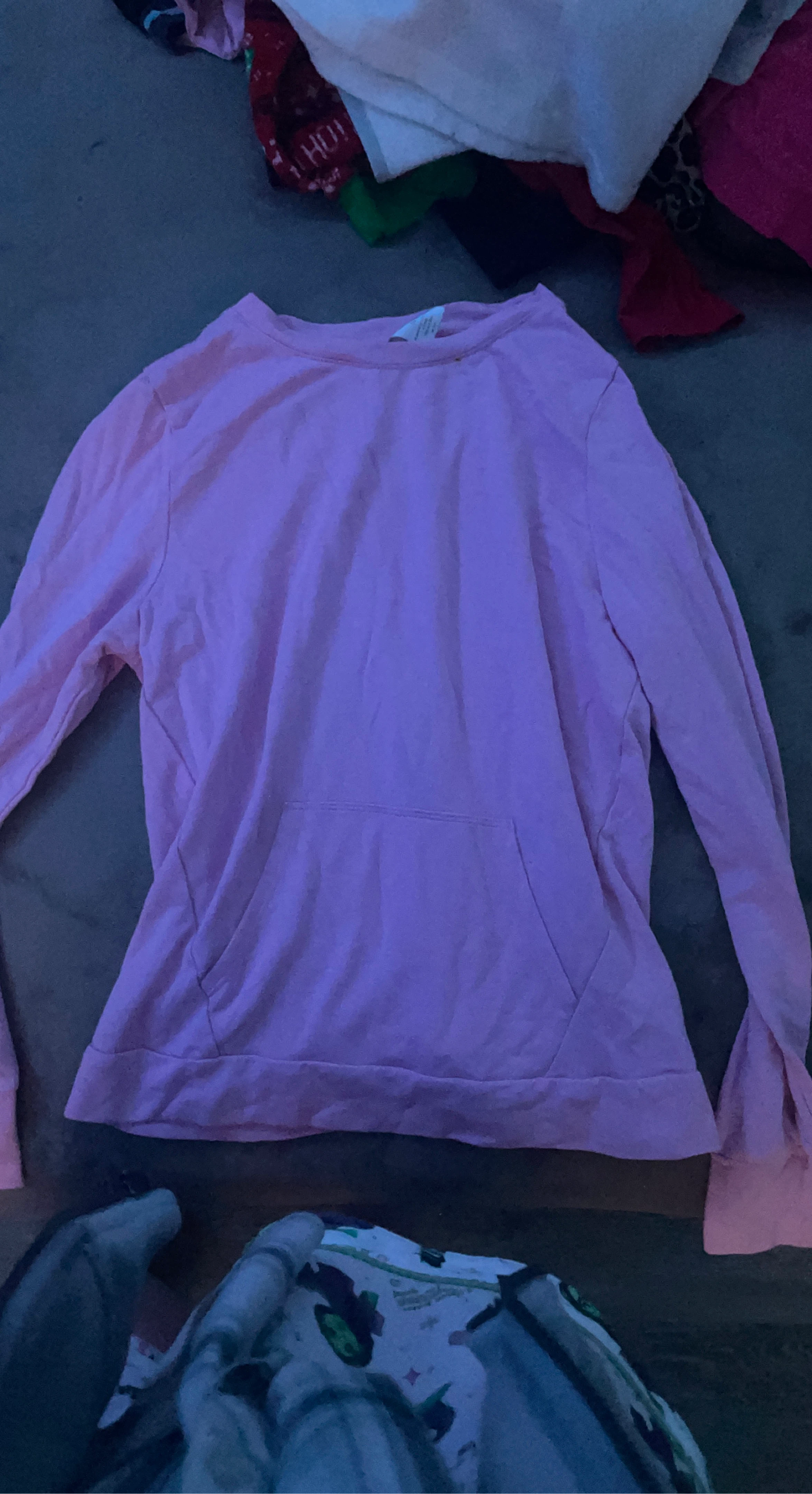 Pink Long Sleeve Top with Pocket