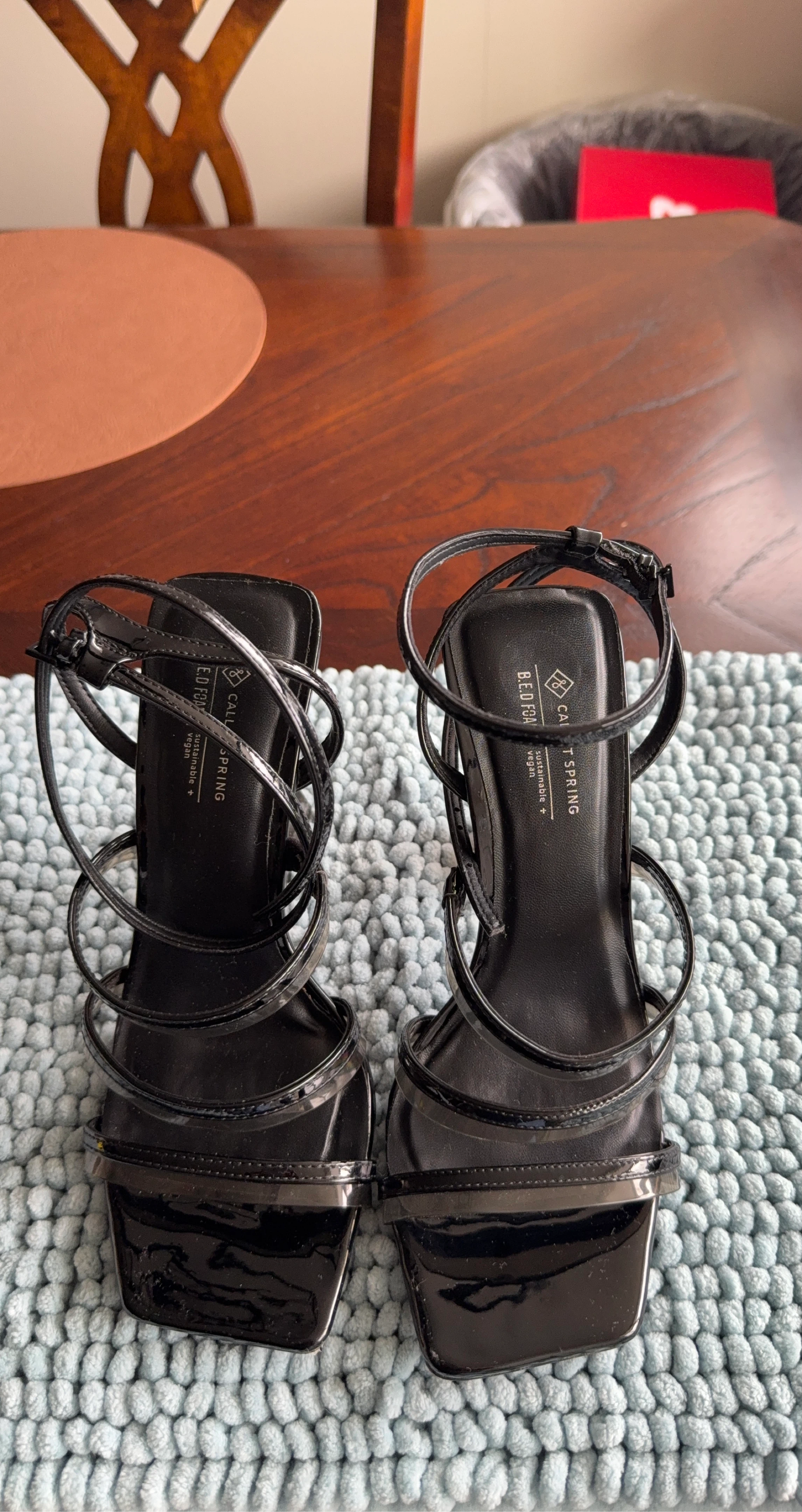 CALL IT SPRING Black Strappy Heels