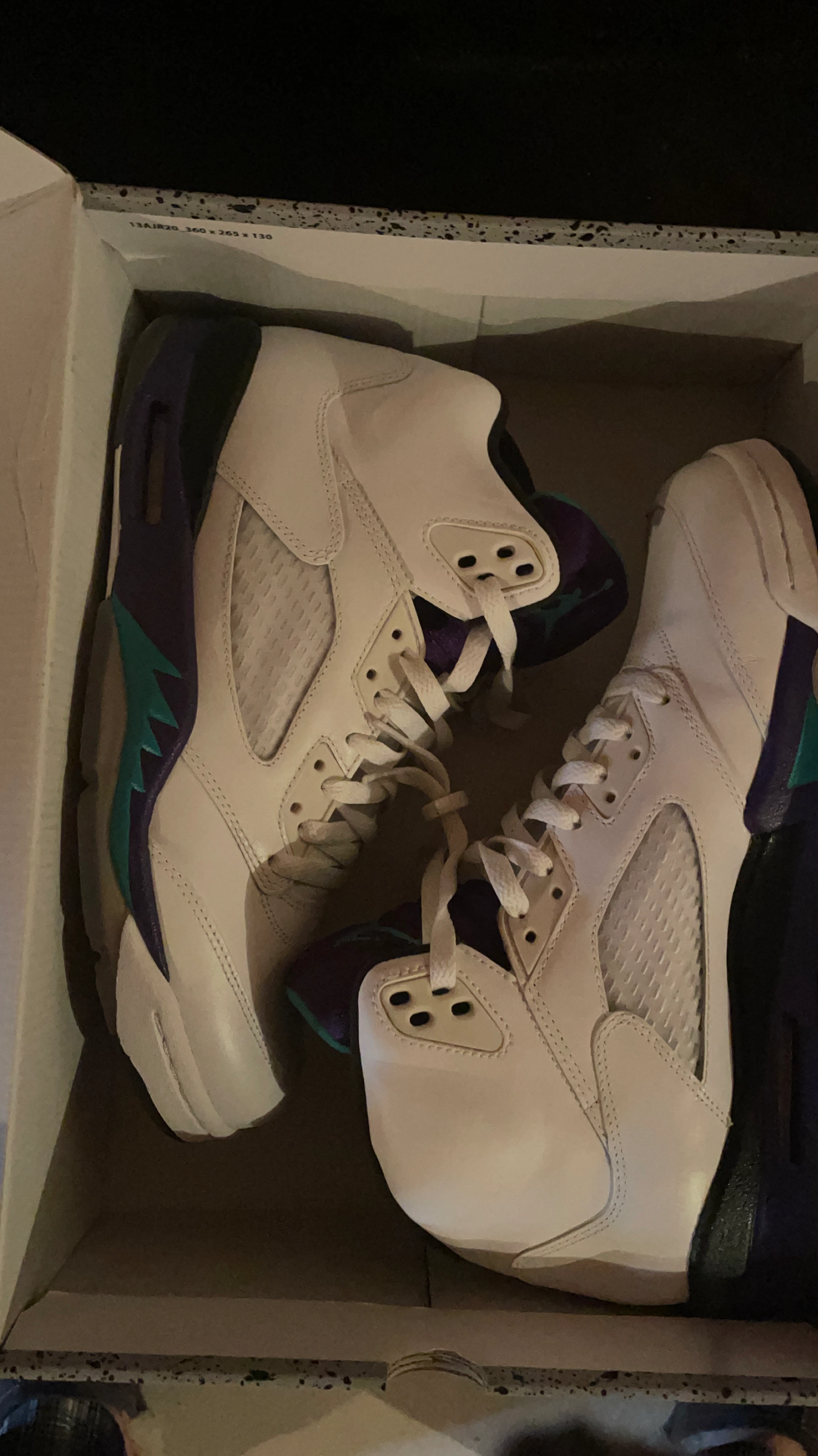Air Jordan 5 Retro White/Purple/Teal