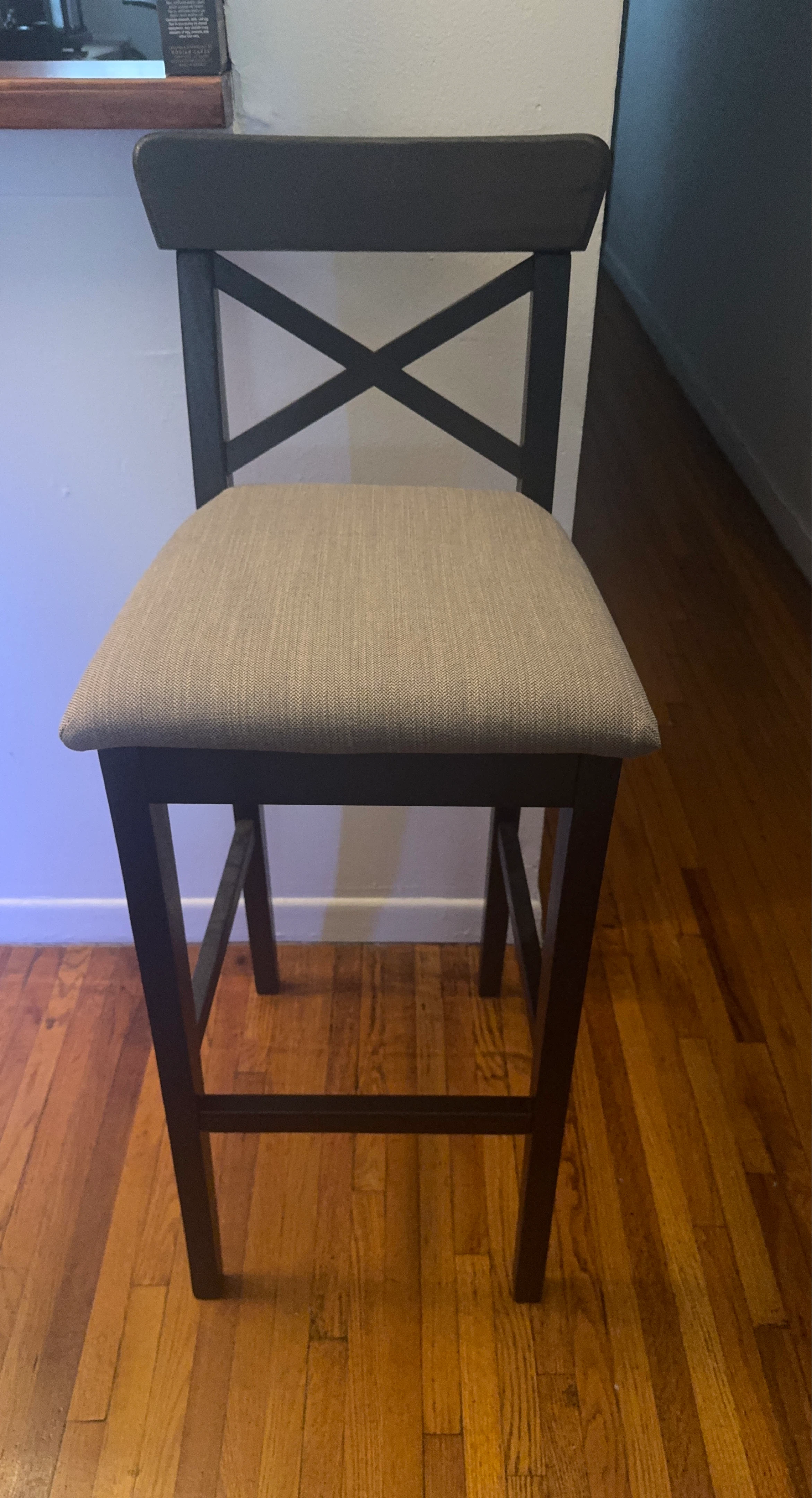 IKEA Bar Stool with Upholstered Seat