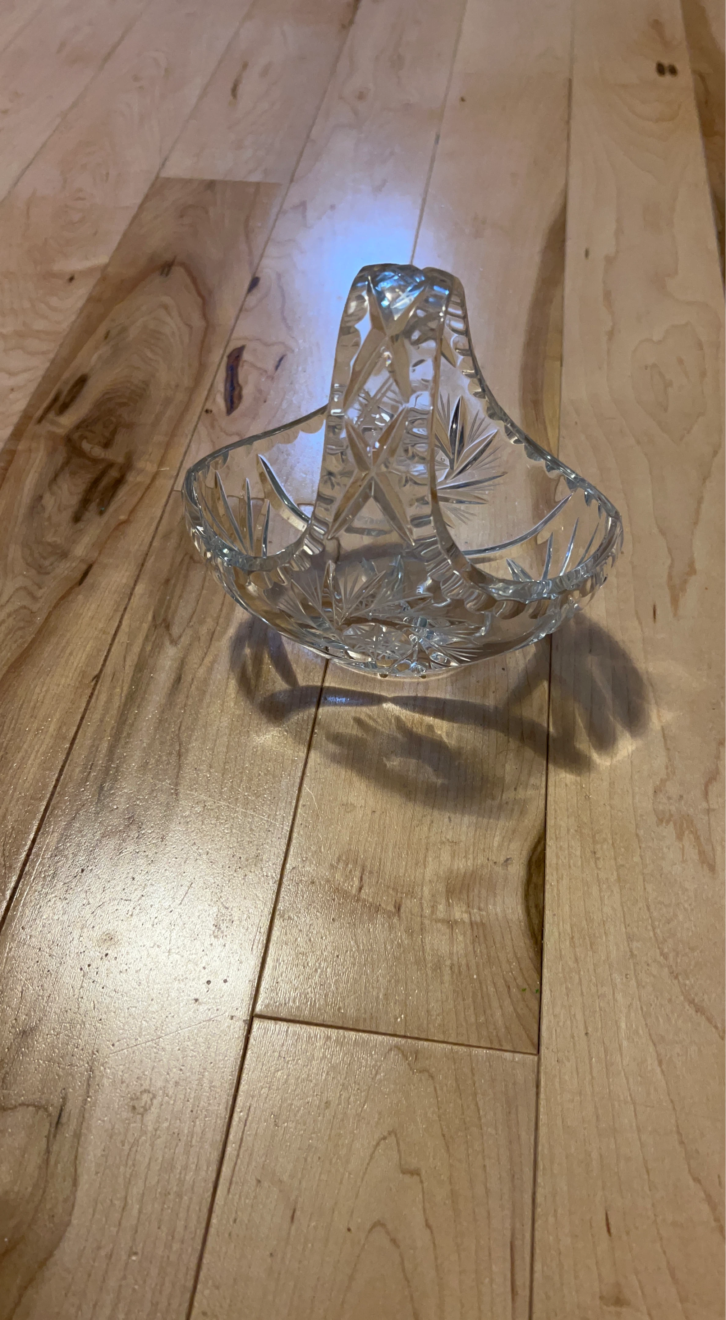 Crystal Cut Glass Basket