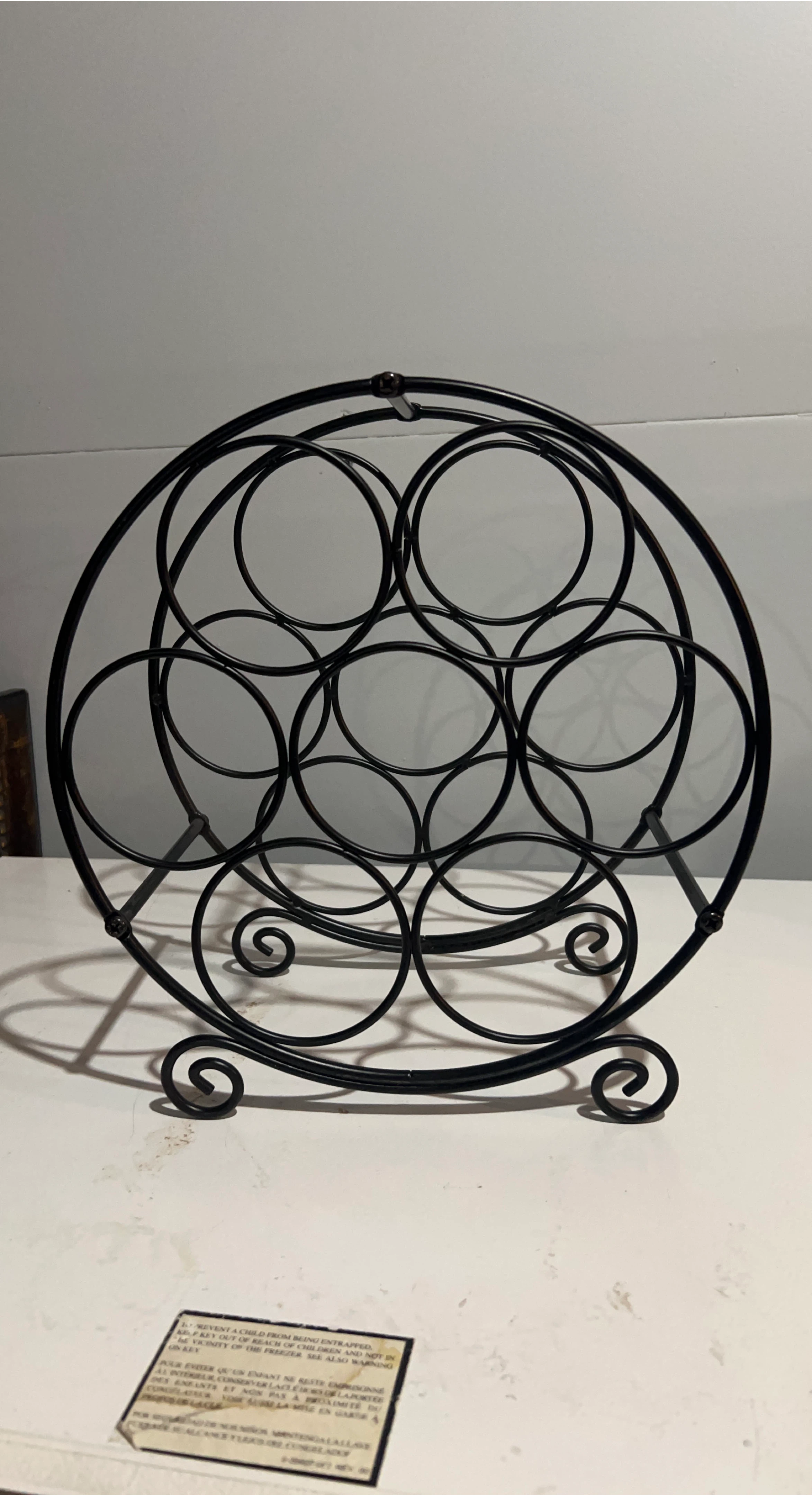 Black Metal Wine Rack