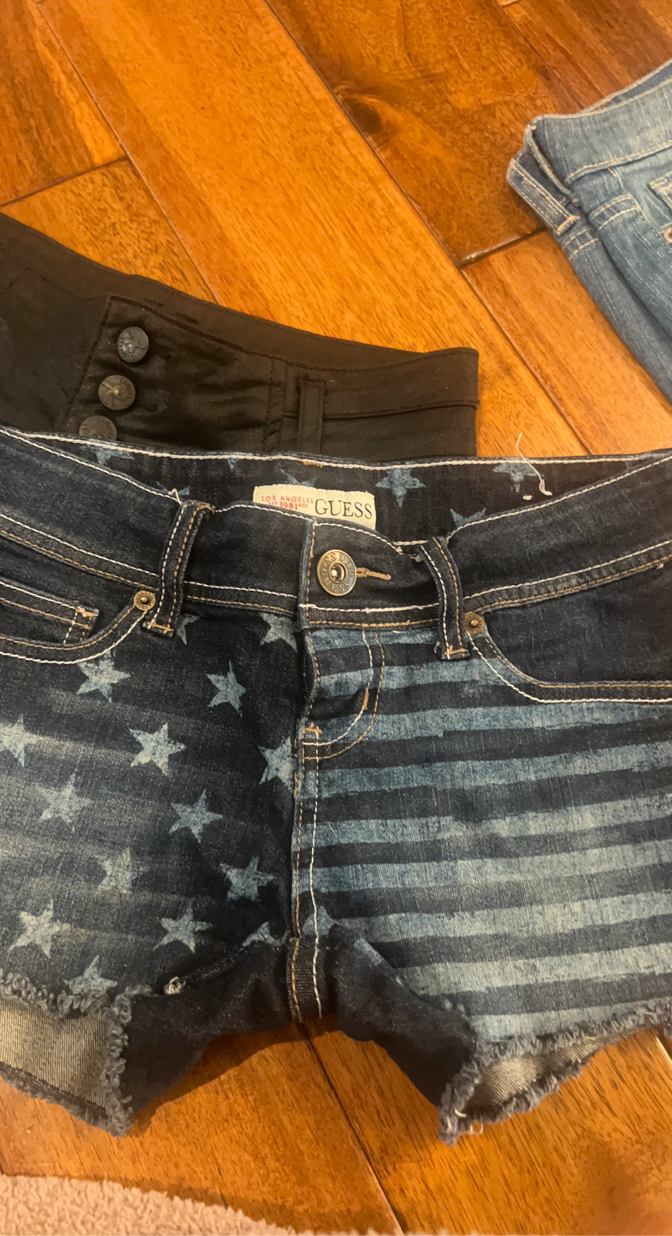 Guess Denim Shorts - Star & Stripe Design