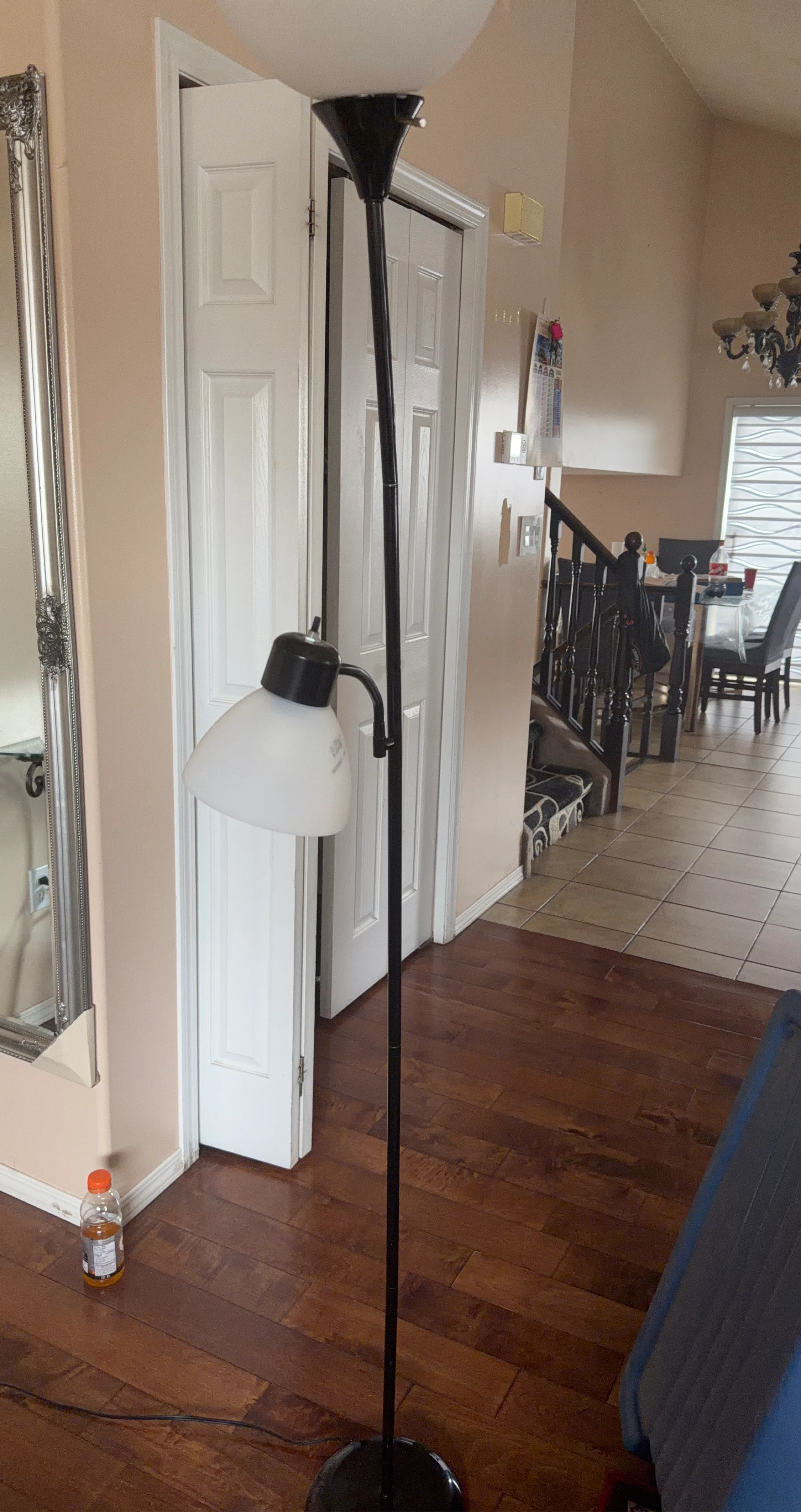 Black Floor Lamp with Adjustable Reading Light