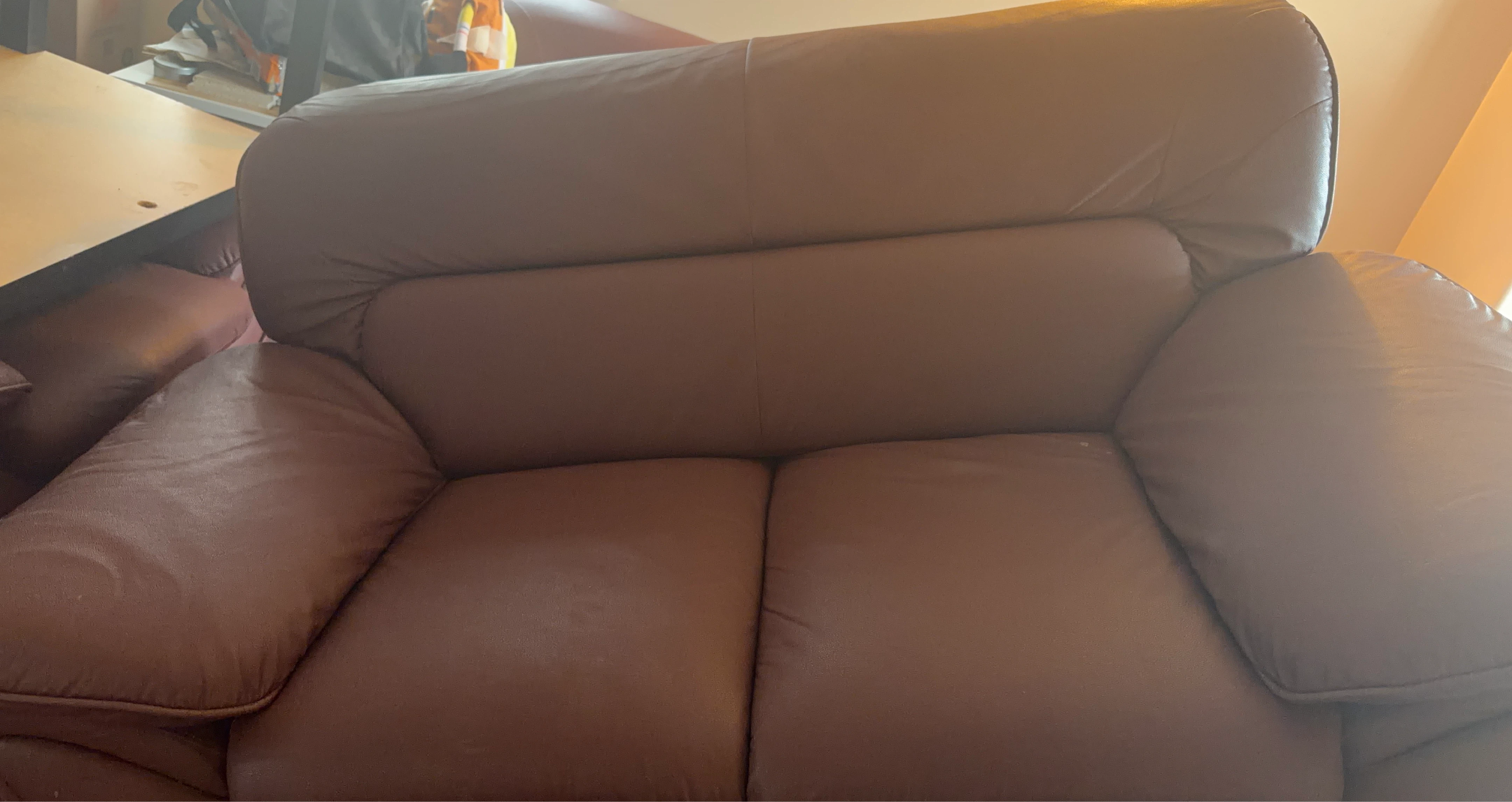 Brown Leather Loveseat(3 peaces same colours)