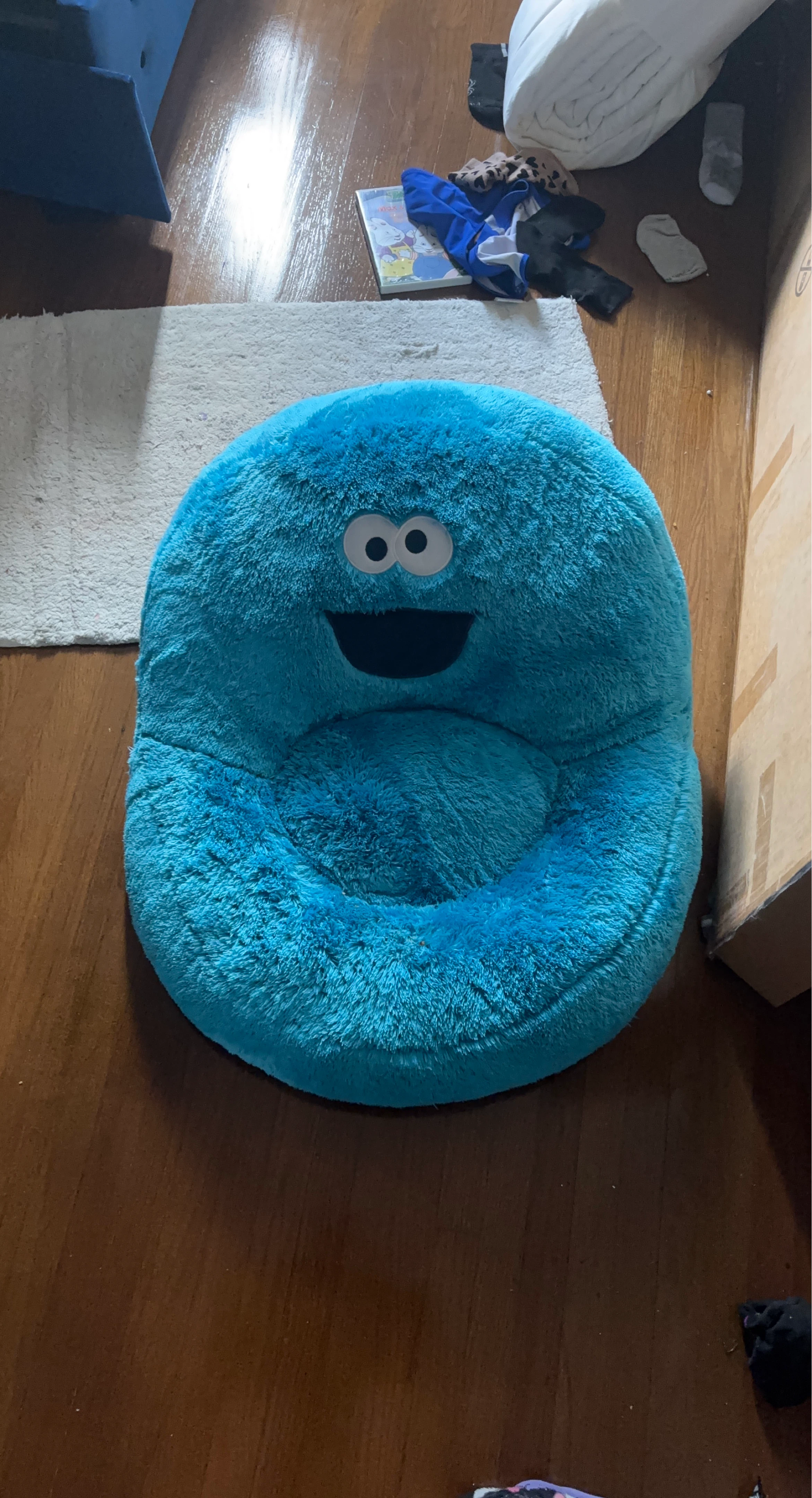 Blue Cookie Monster Plush Bean Bag Chair