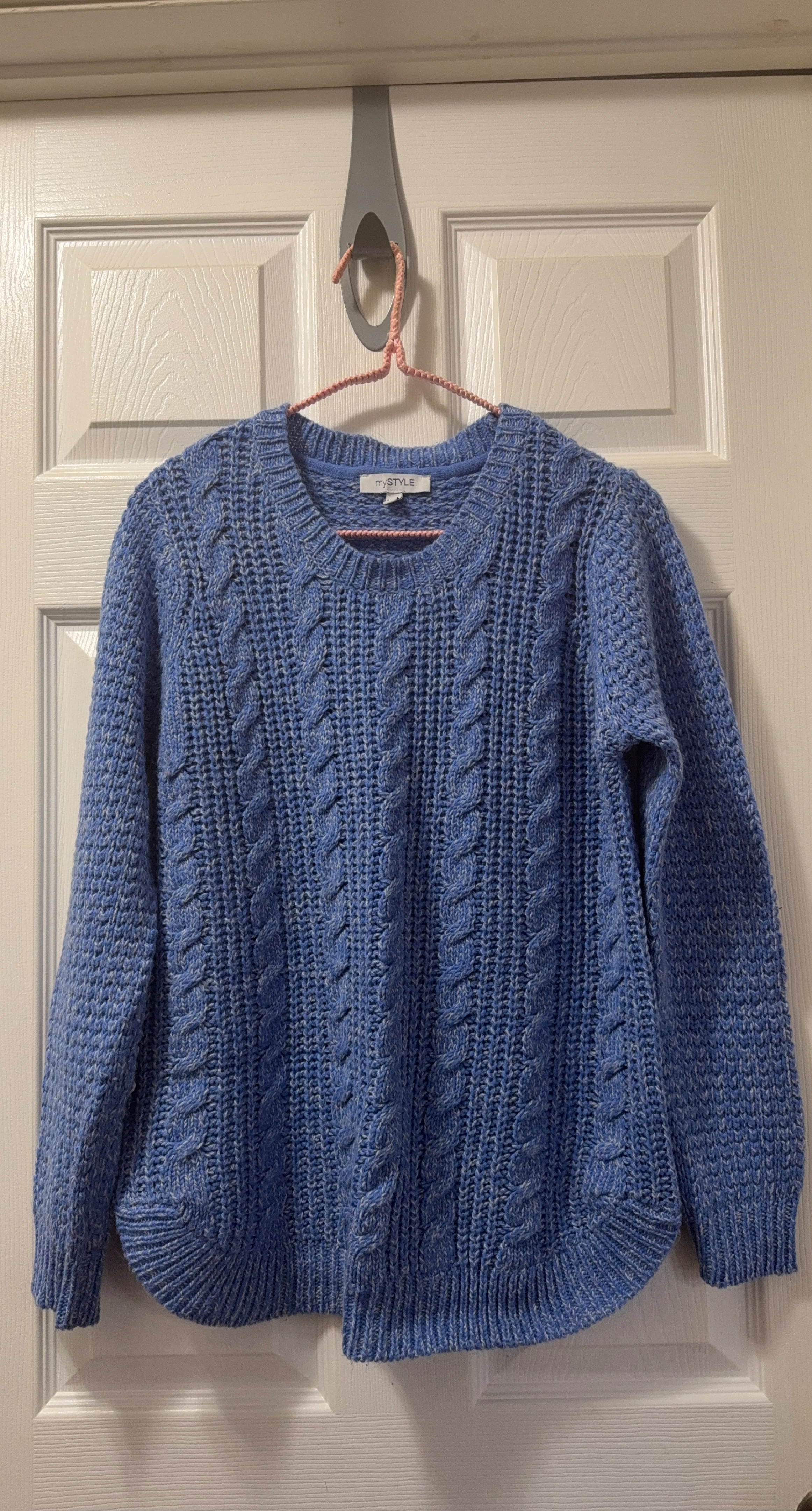 Blue Cable Knit Sweater