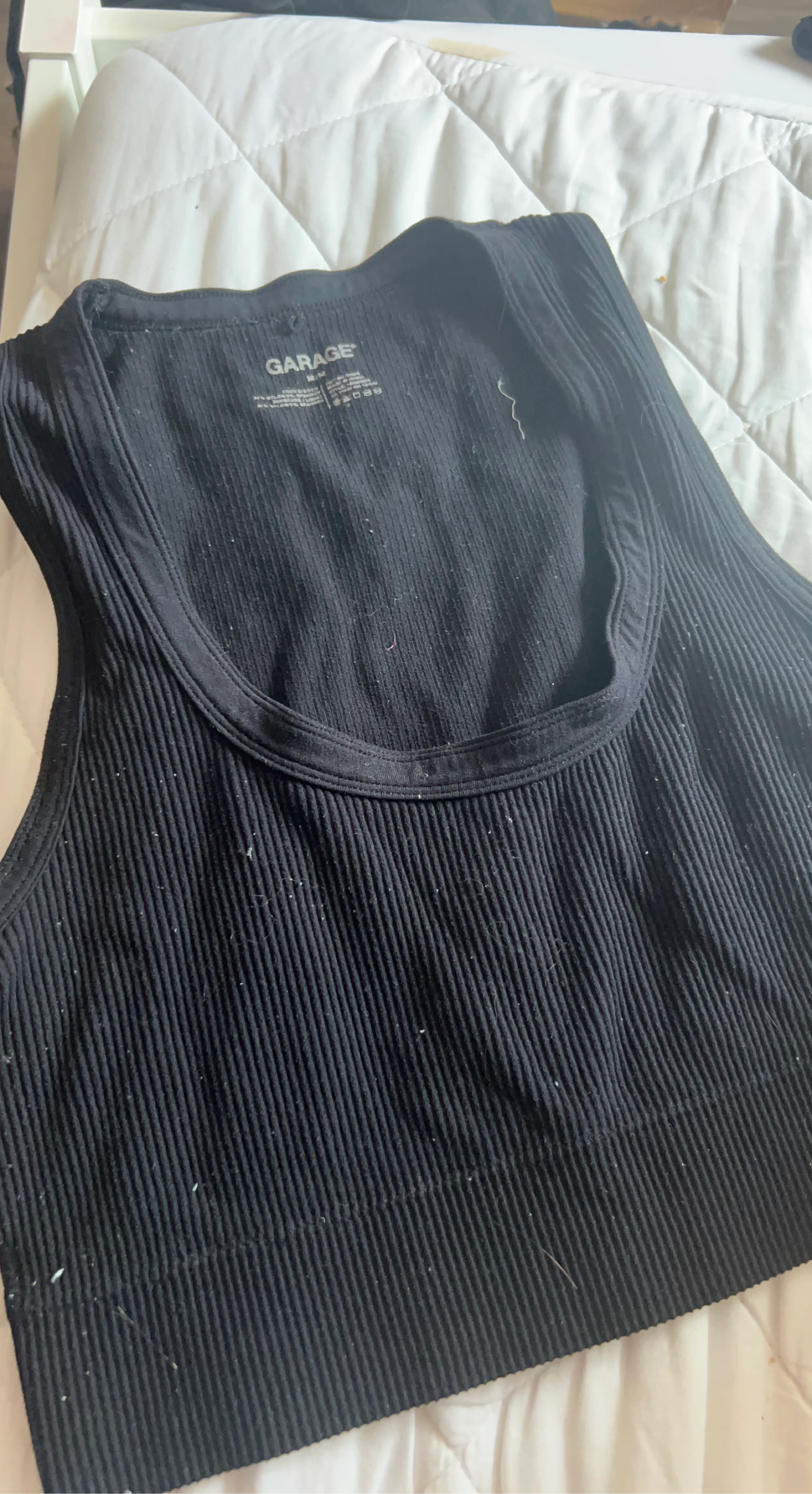 GARAGE Black Ribbed Tank Top M/M