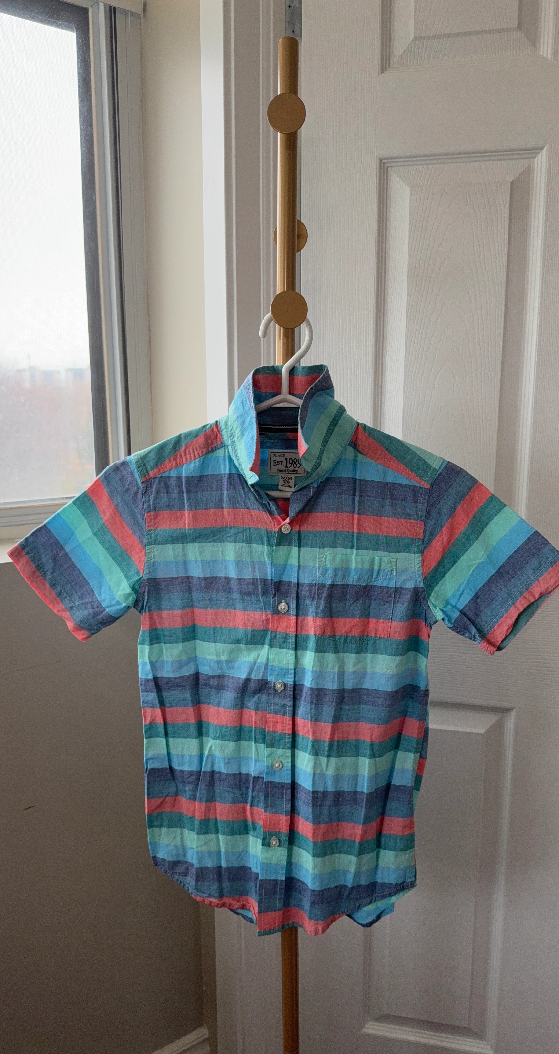 The Children's Place Striped Short-Sleeve Button-Up Shirt