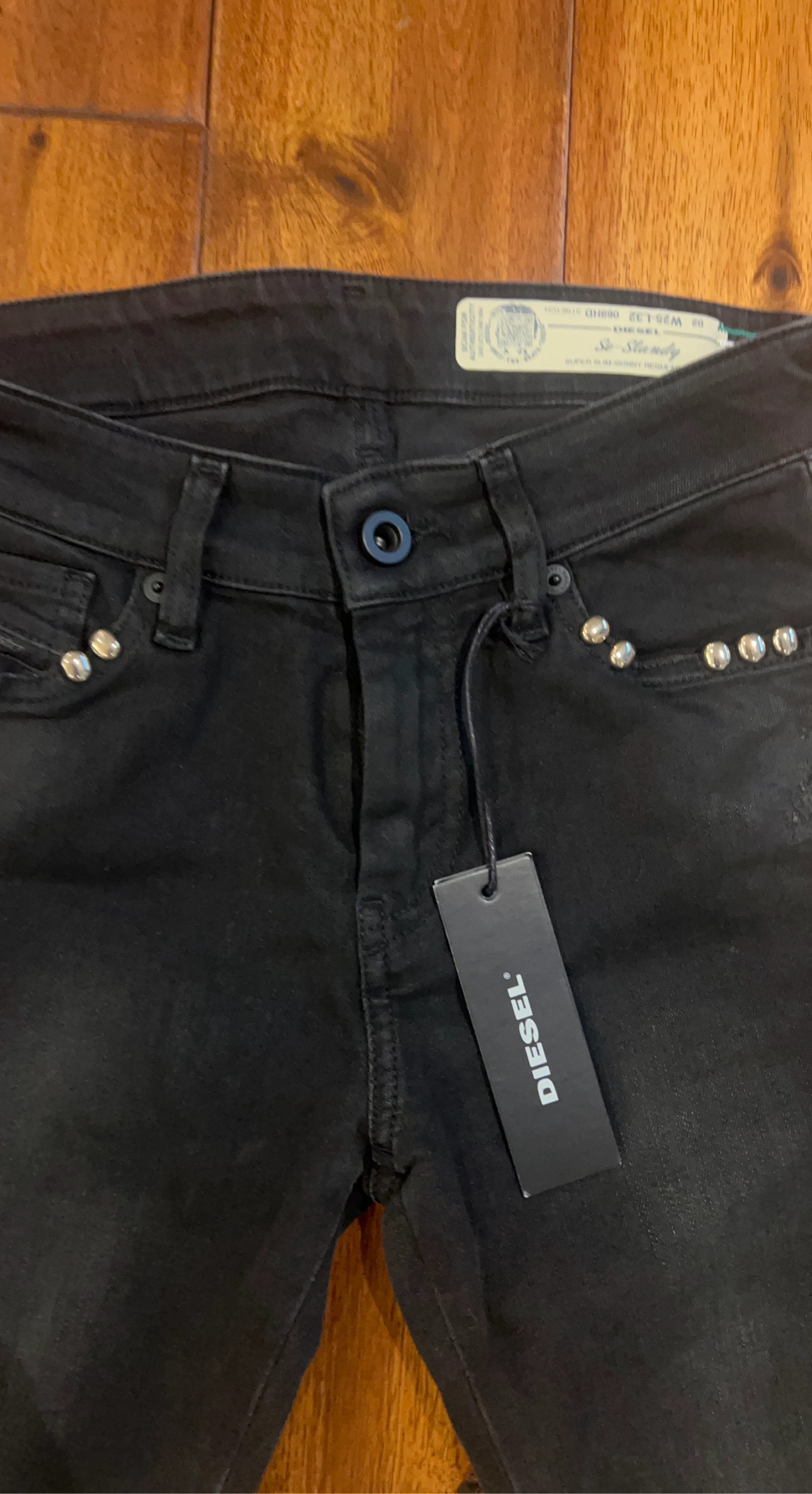 Diesel Women's Black Skinny Jeans with Studs