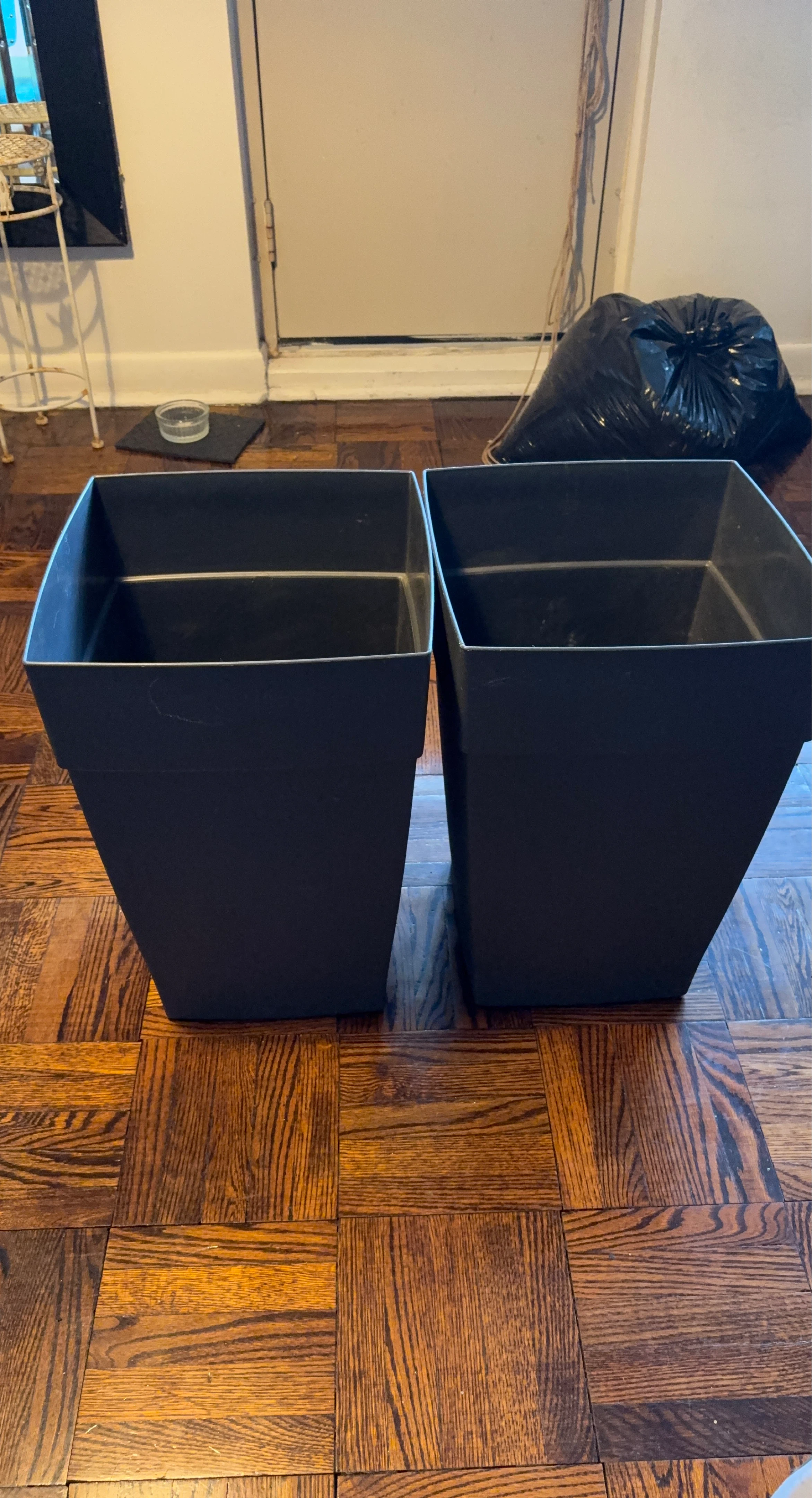 Two Black Square Planters - photo 2