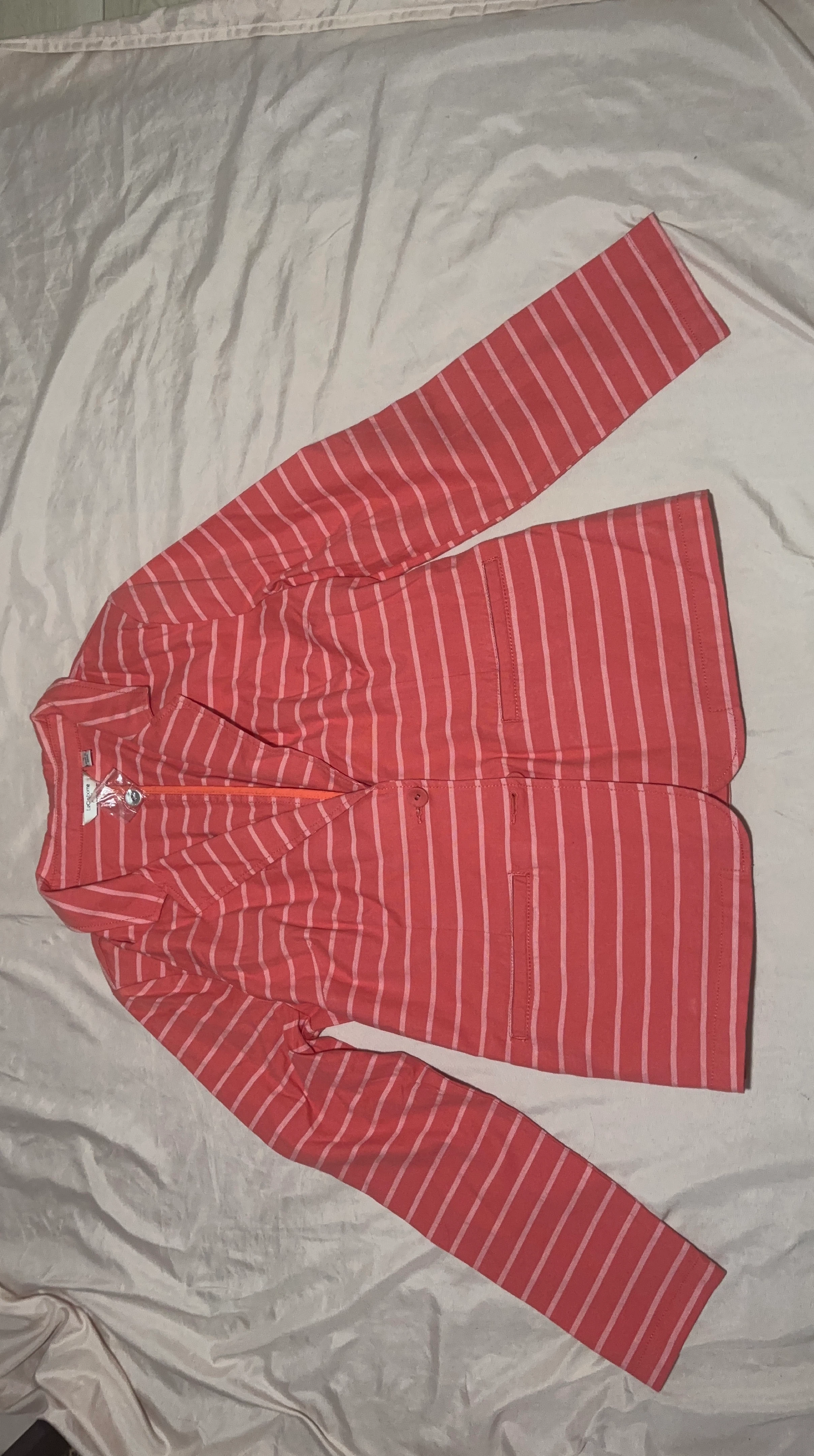 Lacoste Pink Striped Button-Up Shirt