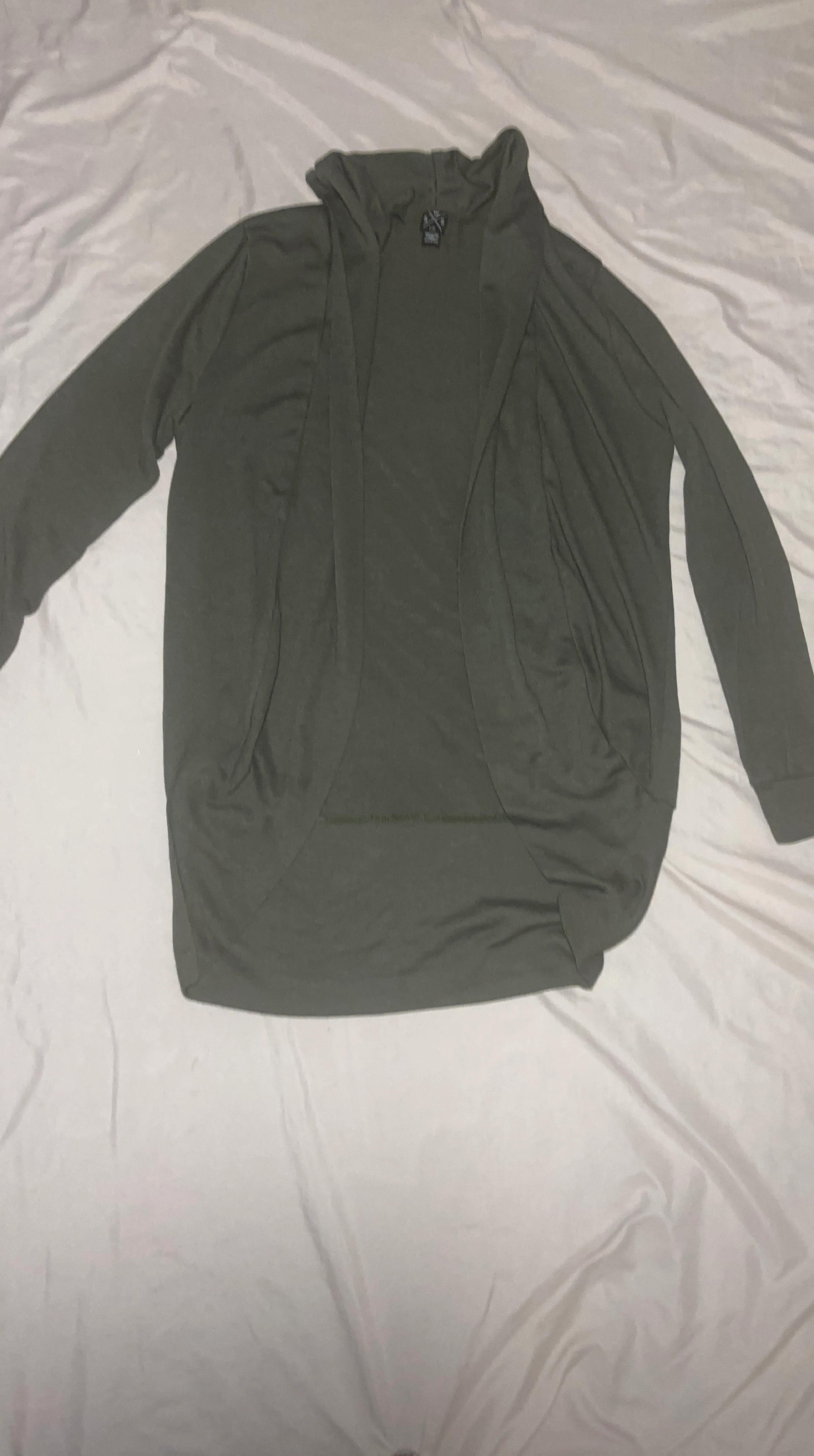 Moss Green Open Front Cardigan