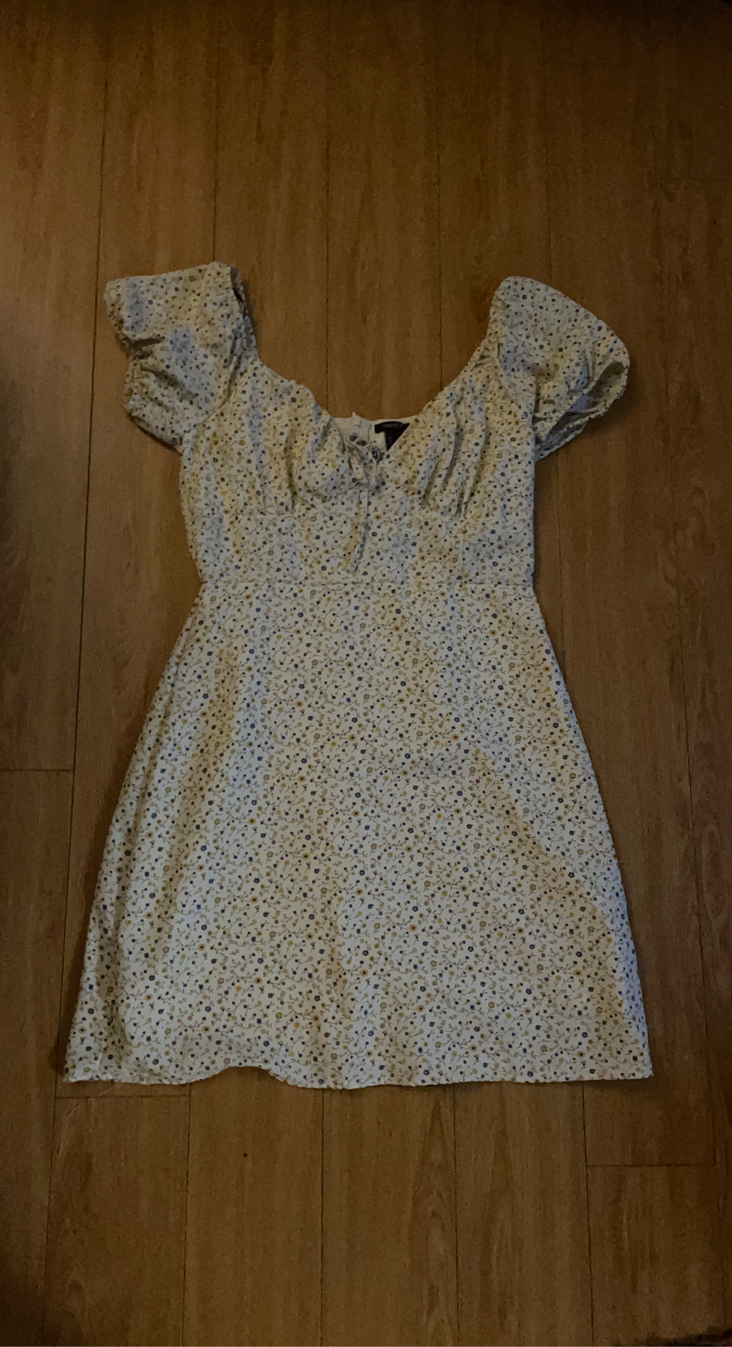 Floral Print Puff Sleeve Mini Dress