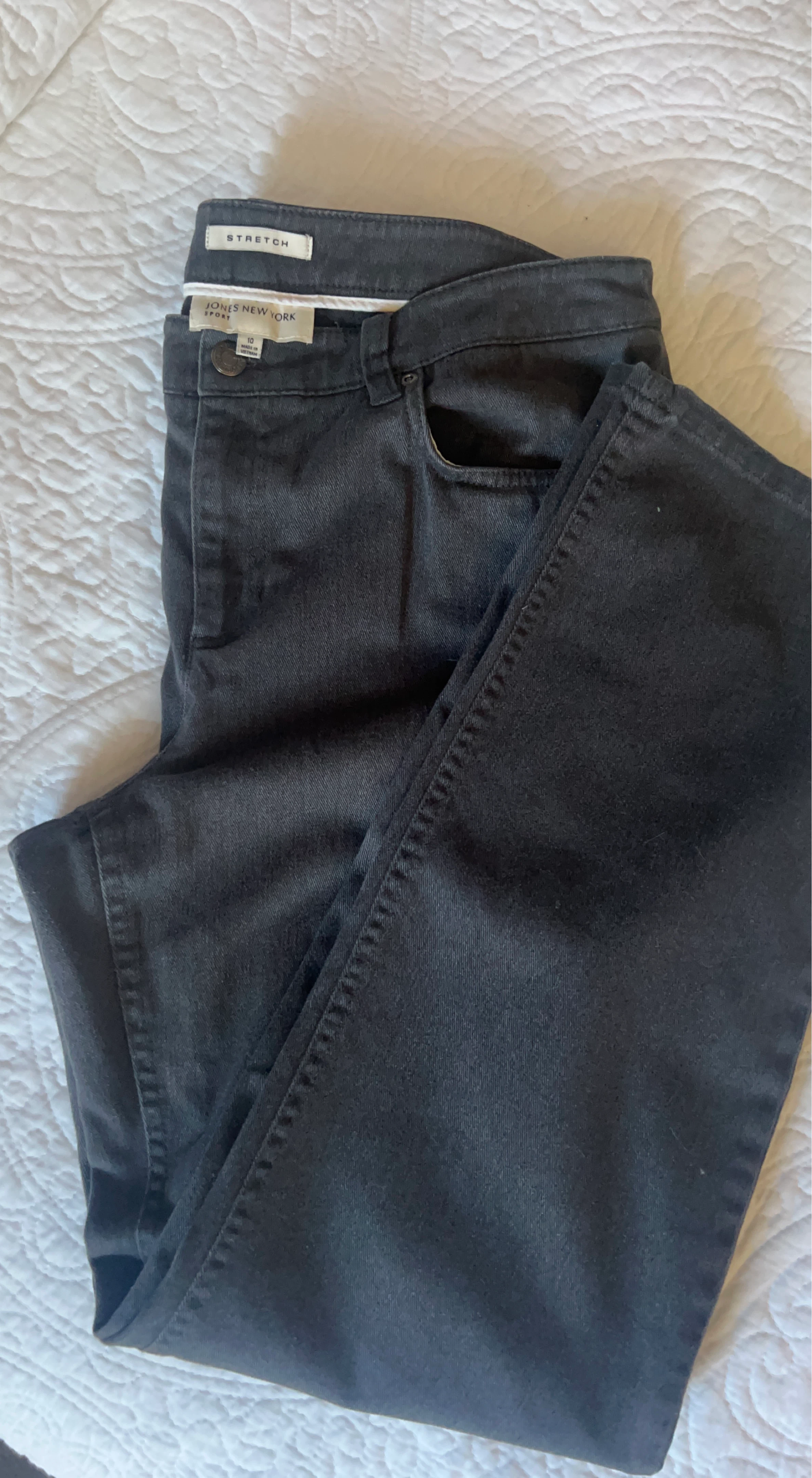 Jones New York Sport Black Stretch Jeans Size 10