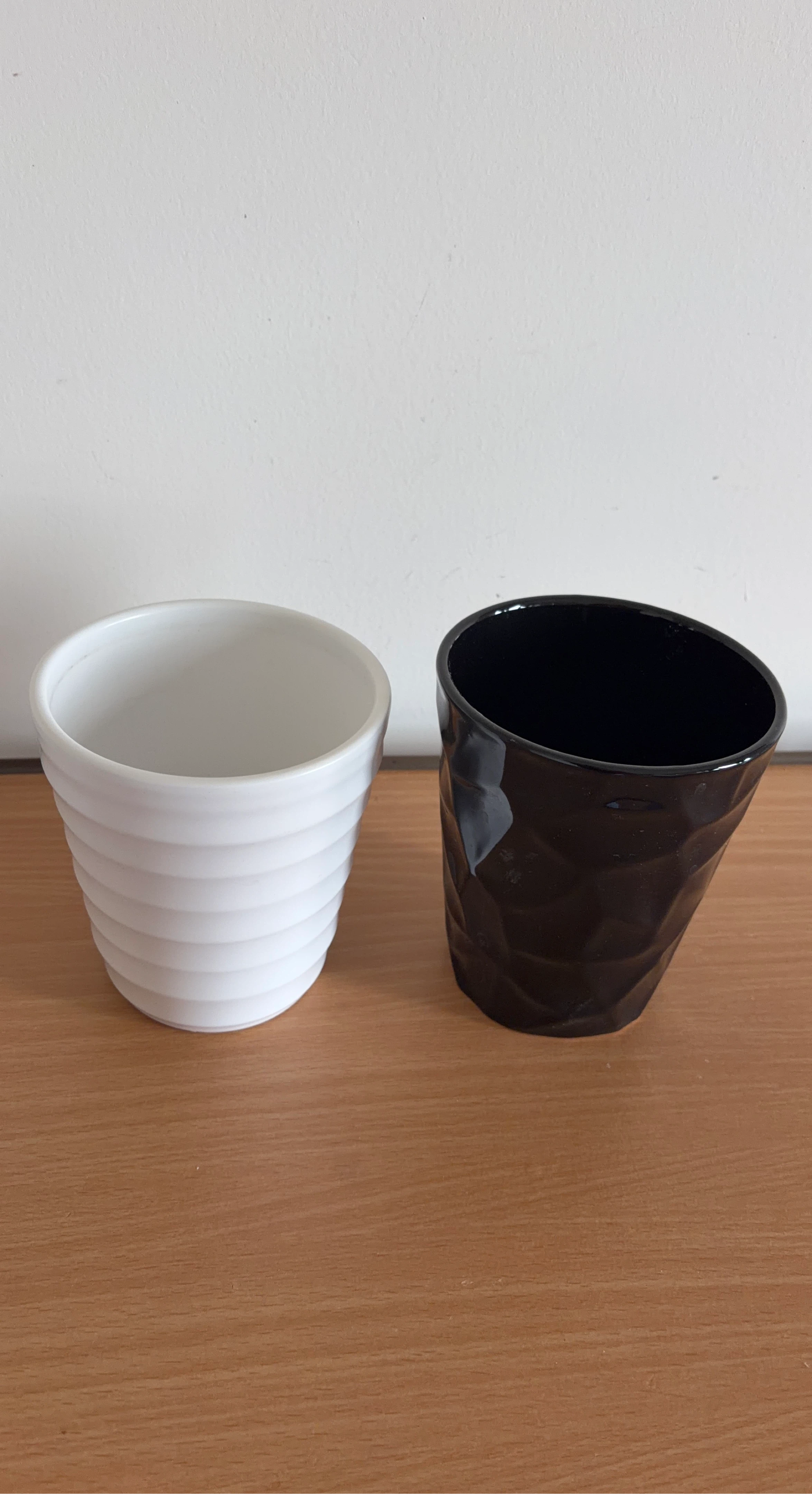 2 Decorative Planters - White and Black