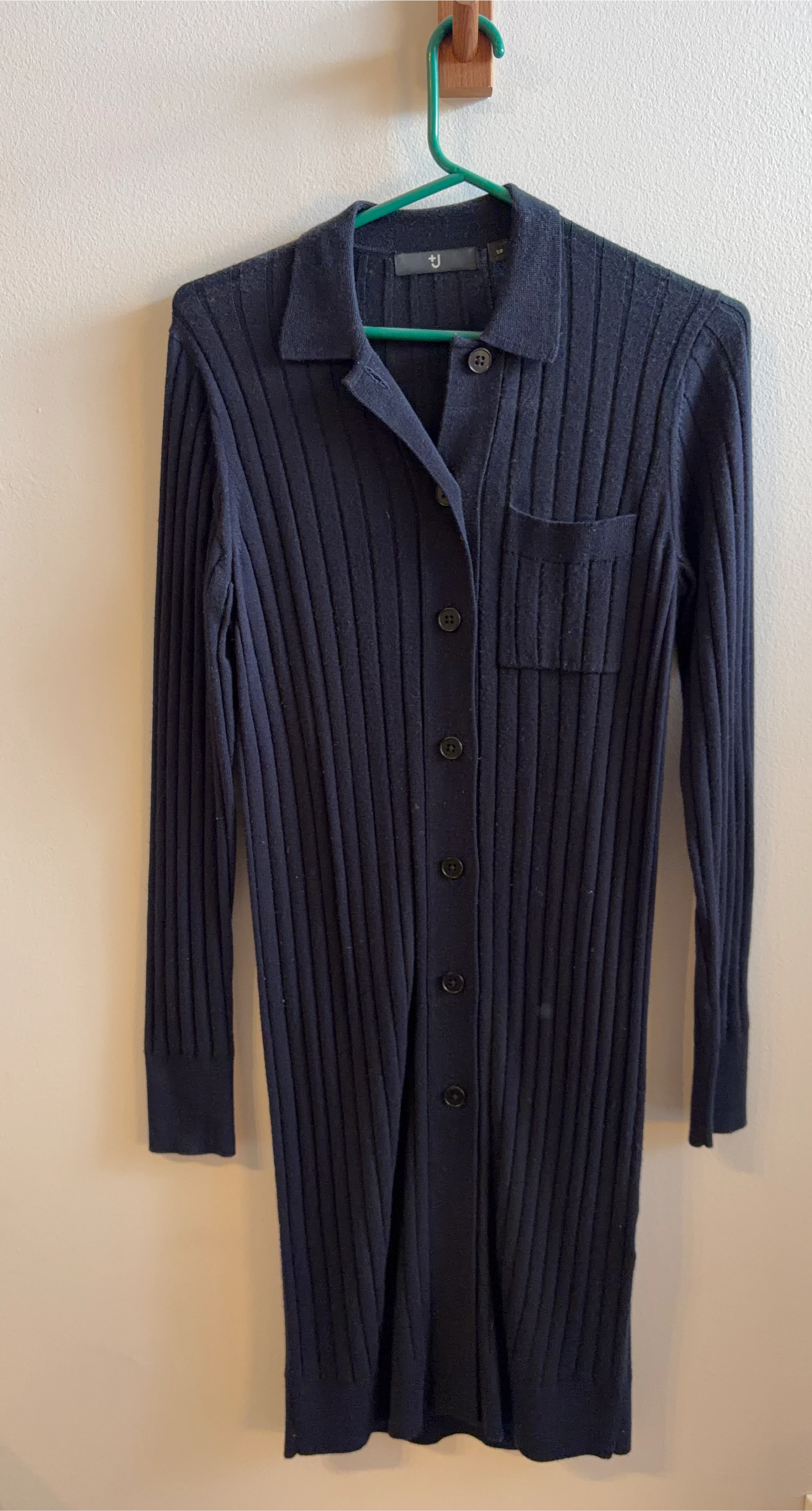 UNIQLO Ribbed Button-Up Cardigan Dress