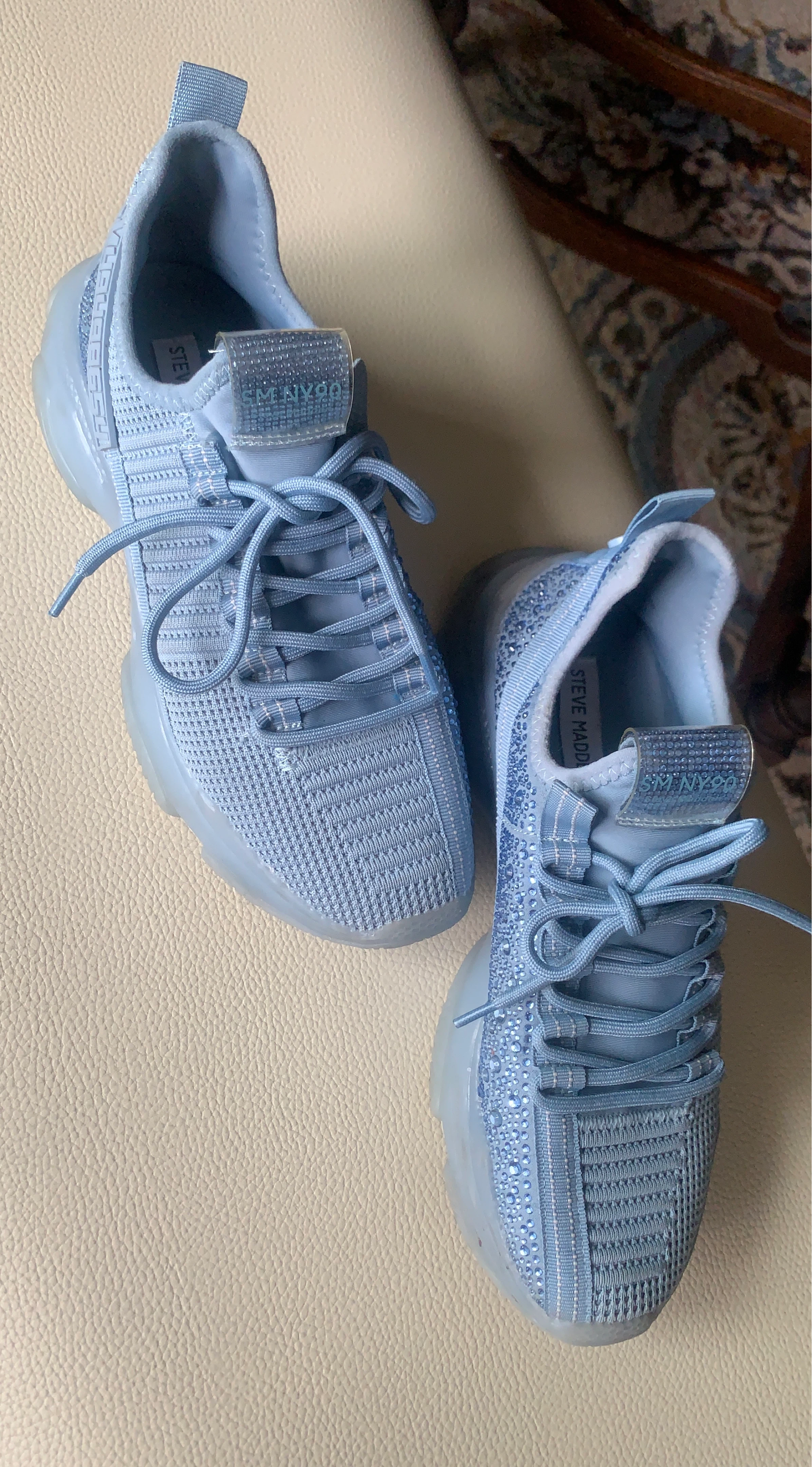 Steve Madden MAXIMA Blue Rhinestone Sneakers