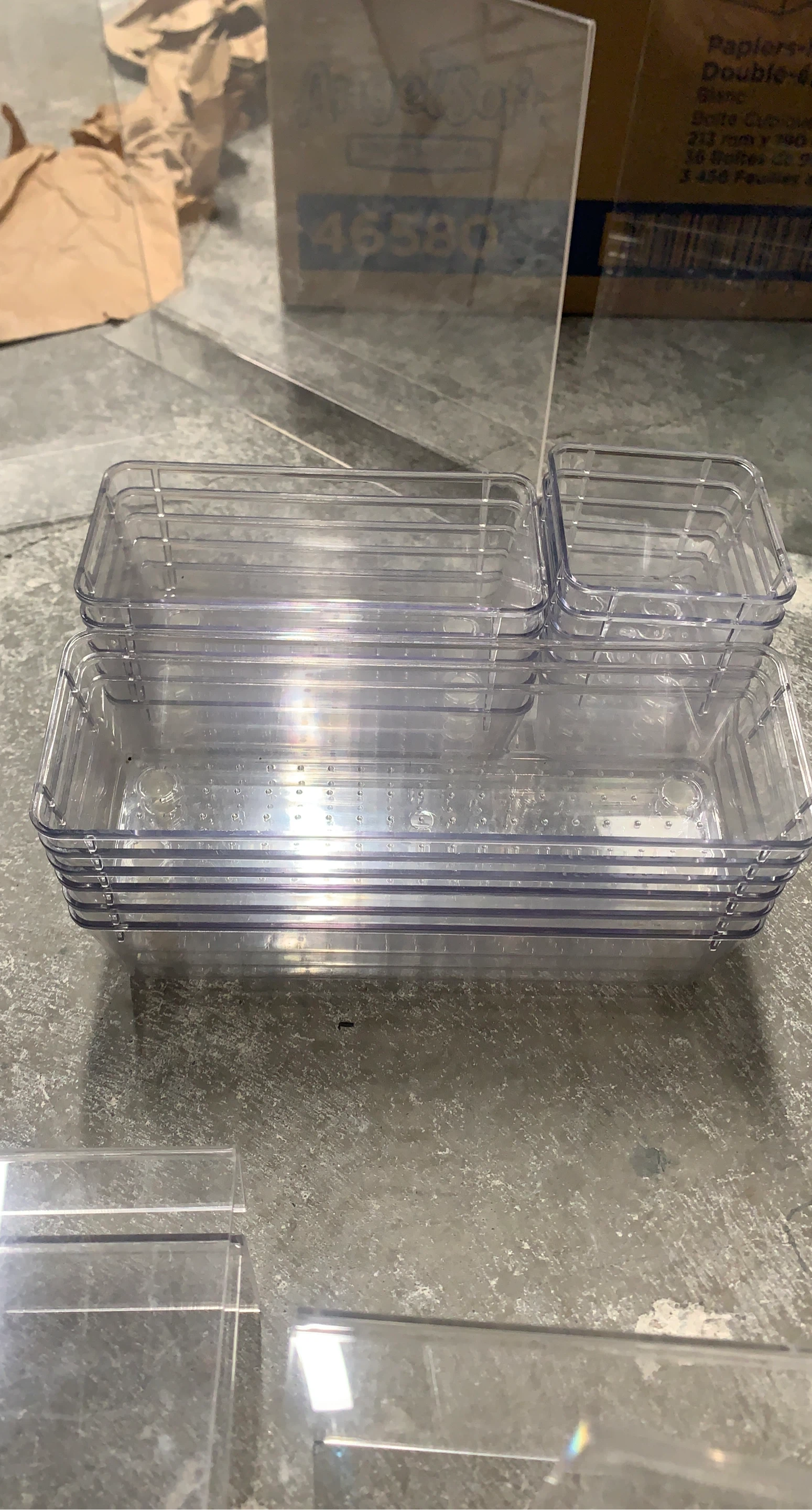 Stackable Clear Plastic Storage Bins (16)