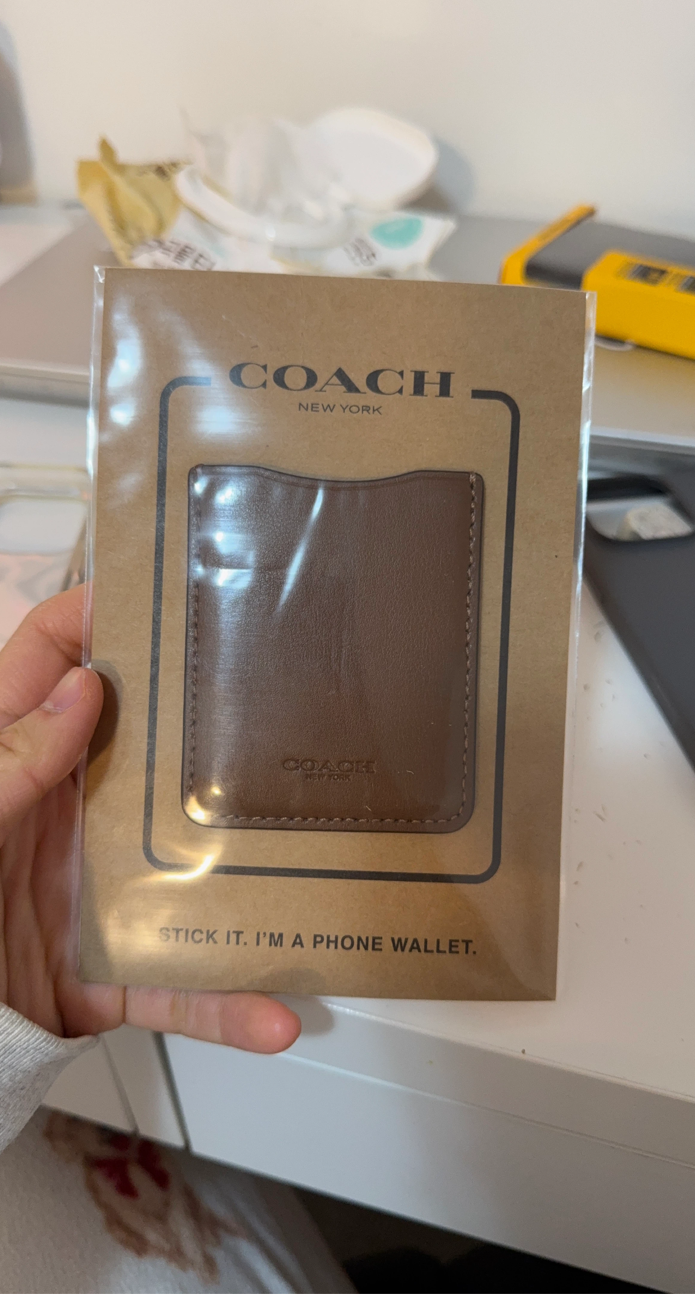 COACH New York Brown Leather Phone Wallet