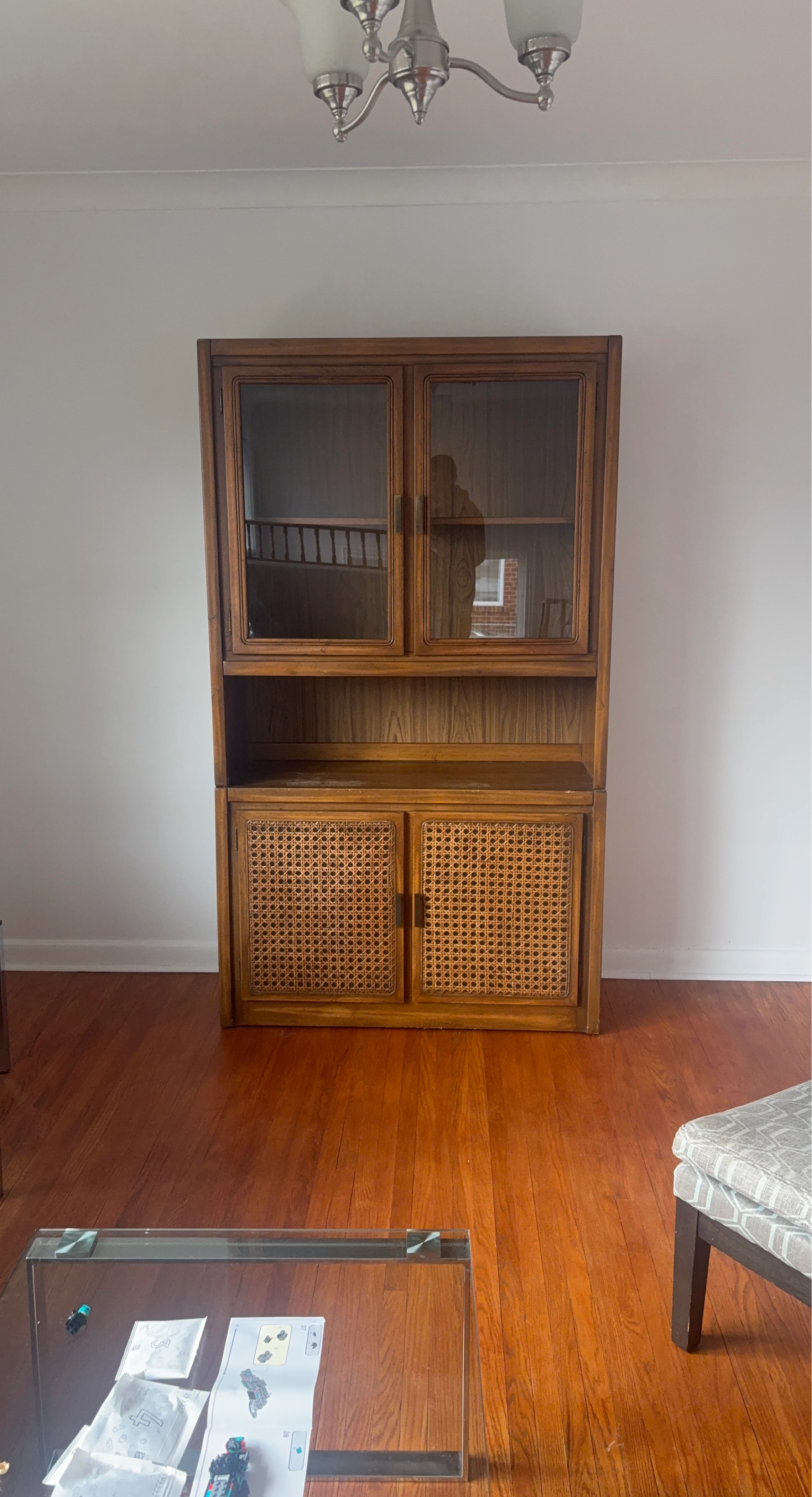Vintage Wood and Cane Hutch