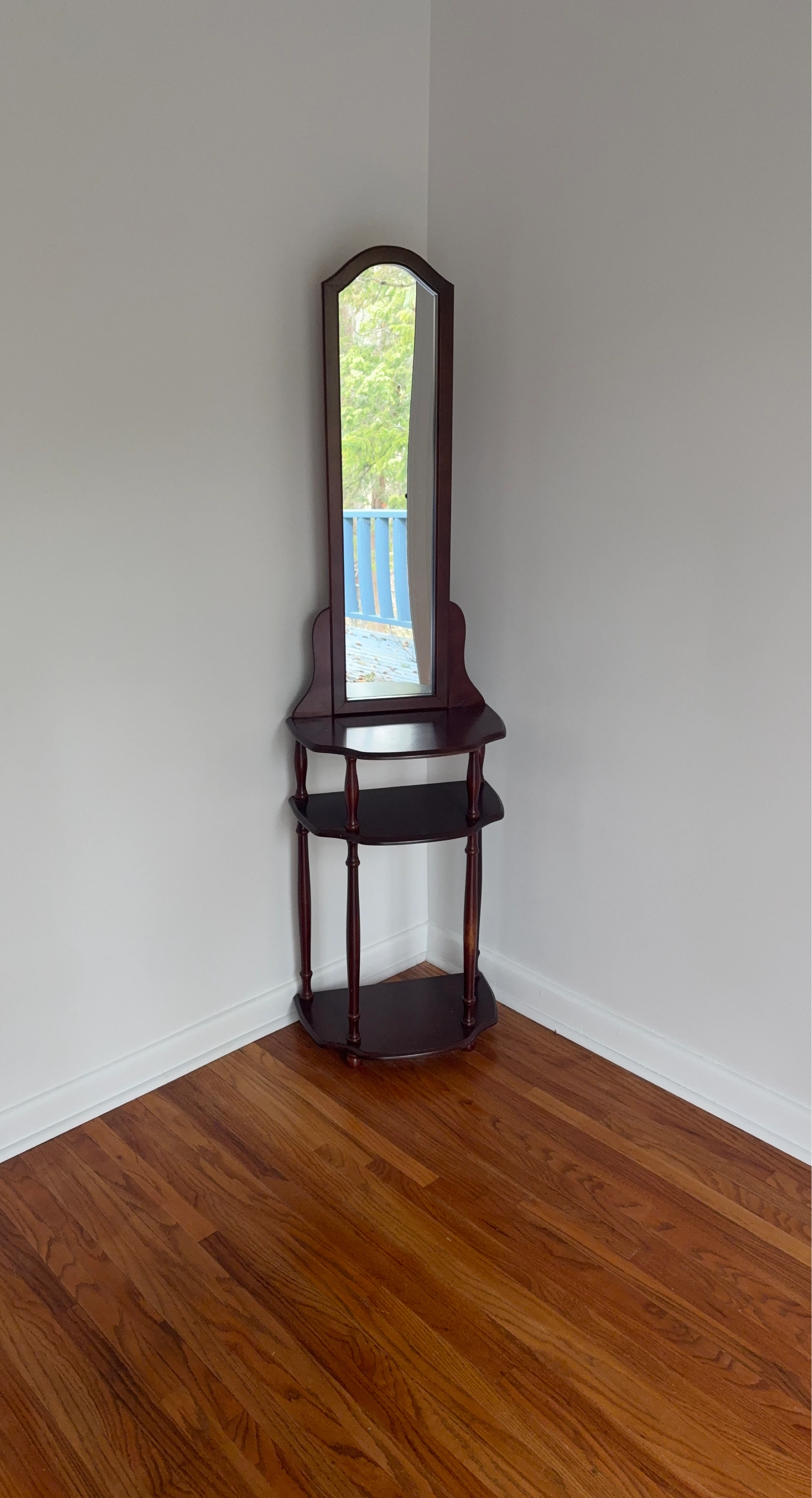 Vintage Corner Shelf with Mirror