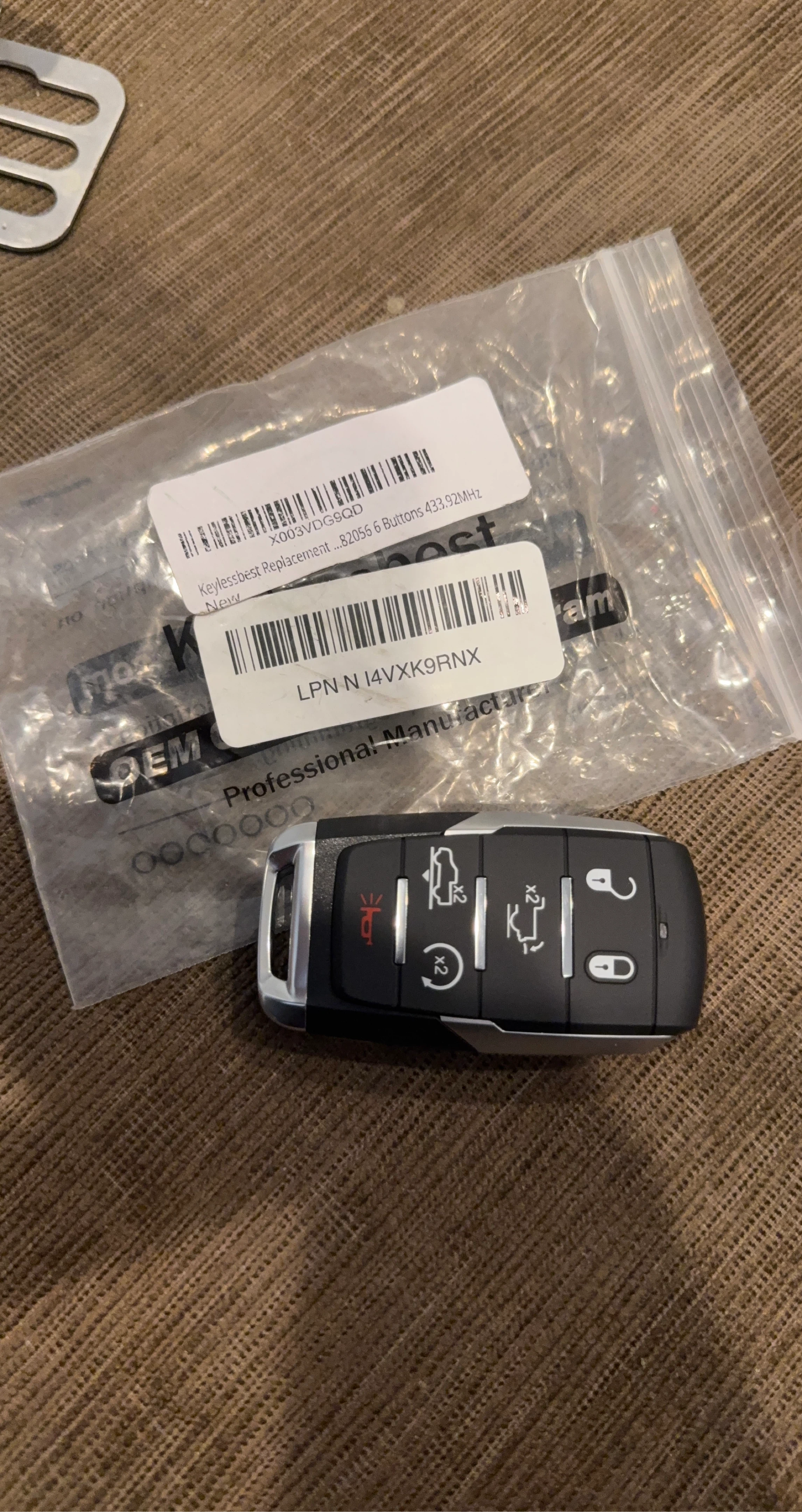 Keyless Replacement Key Fob for Ram 6 Buttons 433.92MHz
