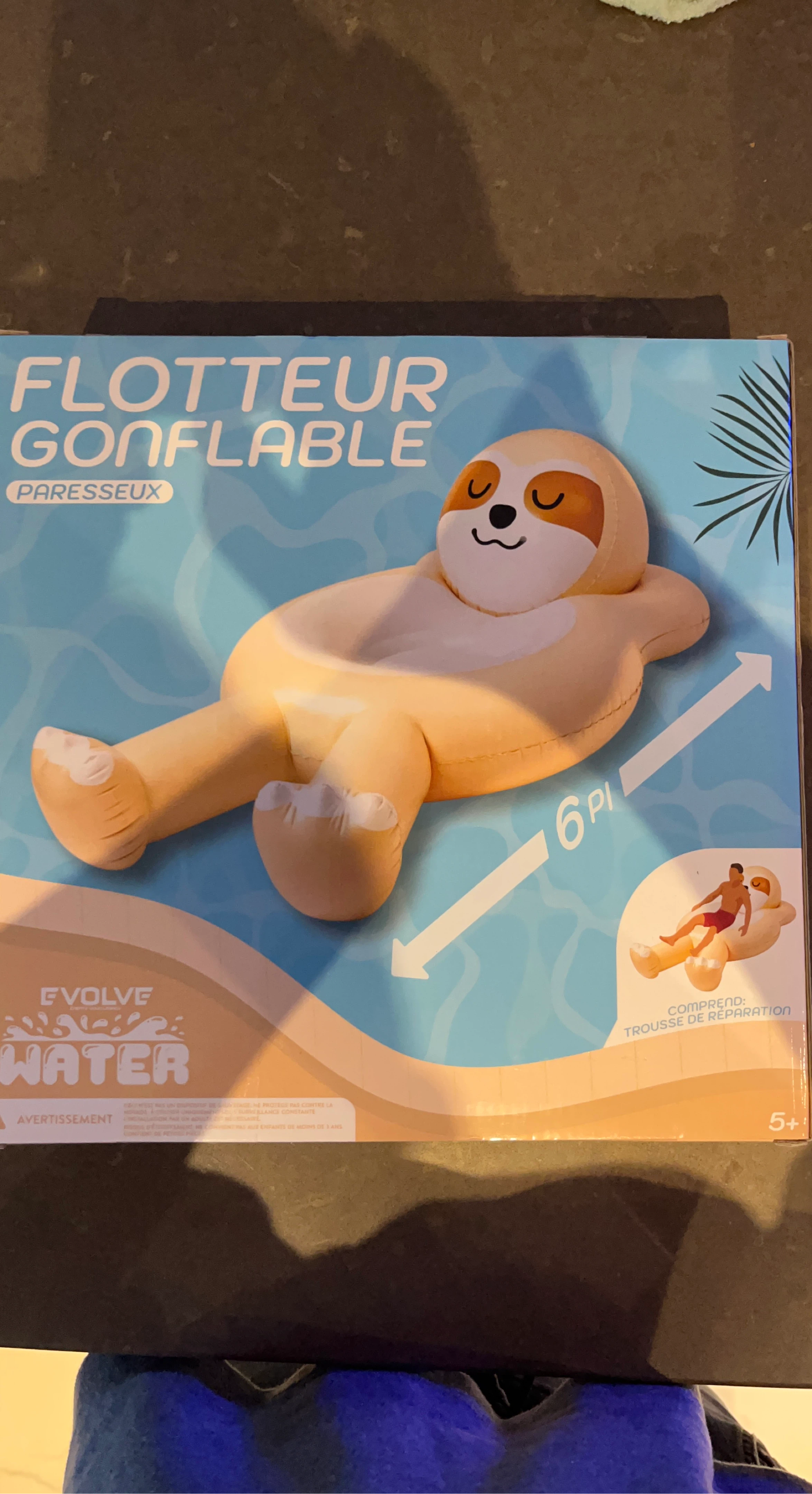 Evolve Water Sloth Inflatable Pool Float 6ft