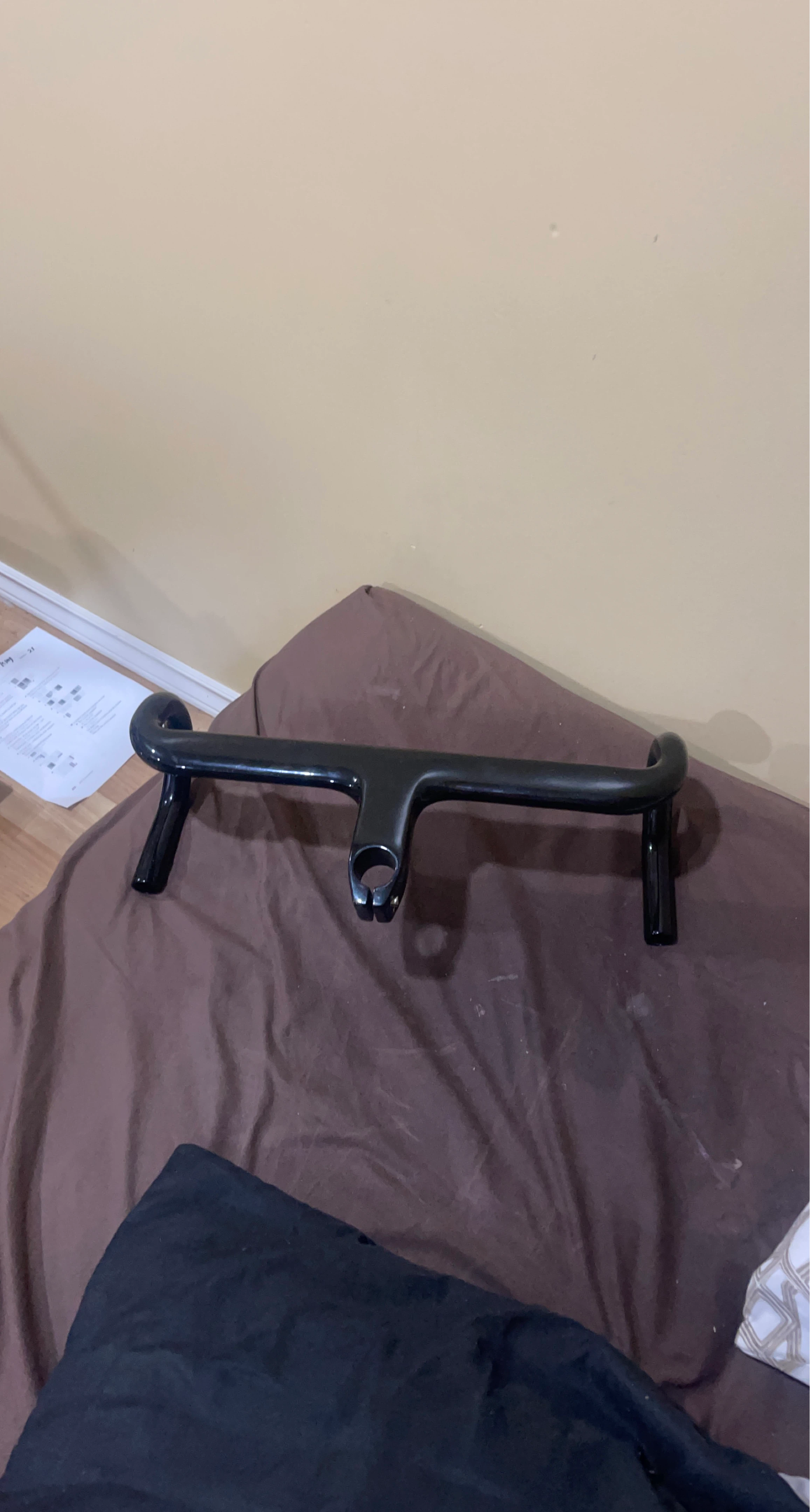 Black Carbon Fiber Bicycle Handlebars
