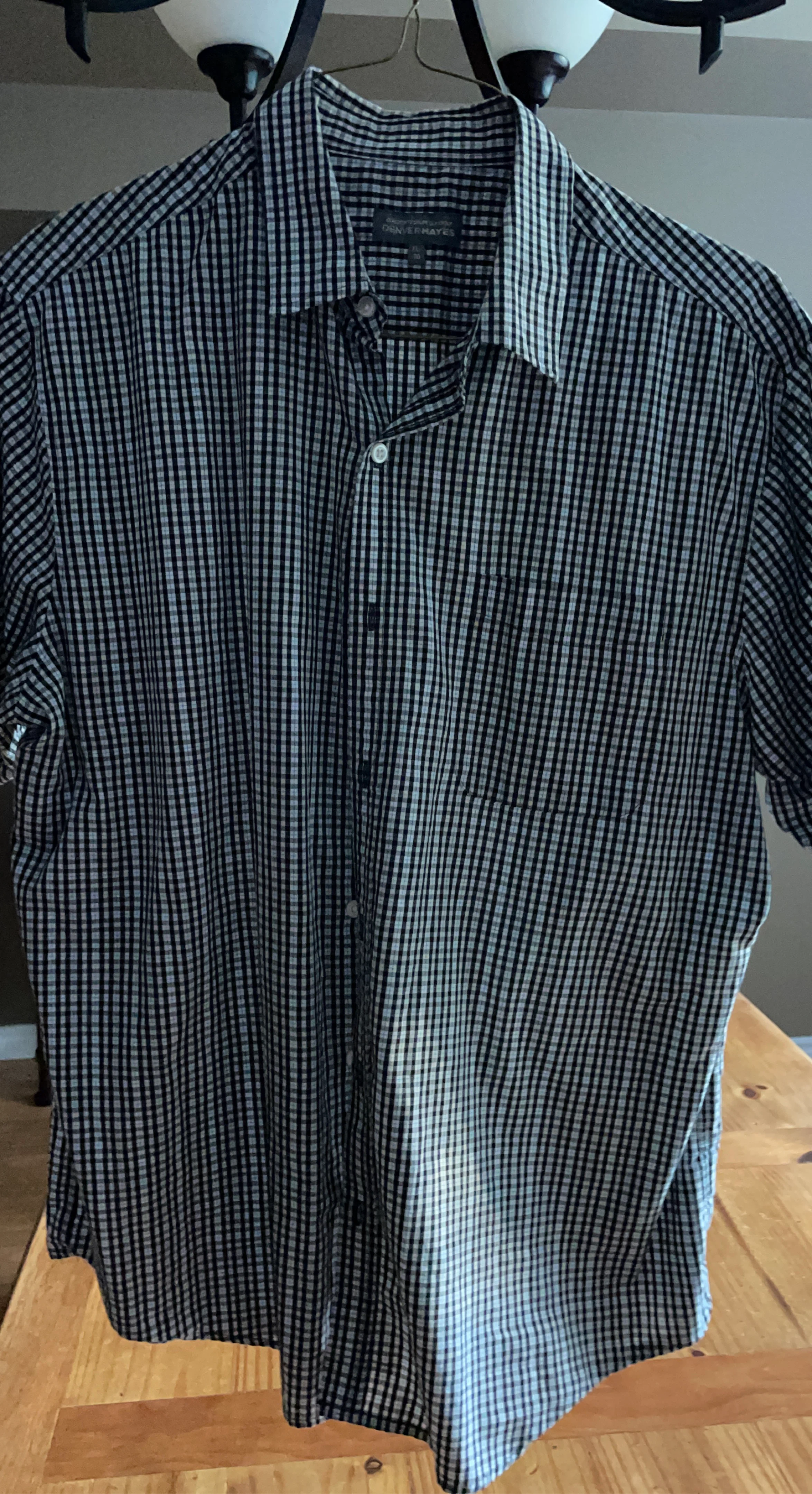 DENVER HAYES Classic Fit Plaid Button-Up Shirt XL