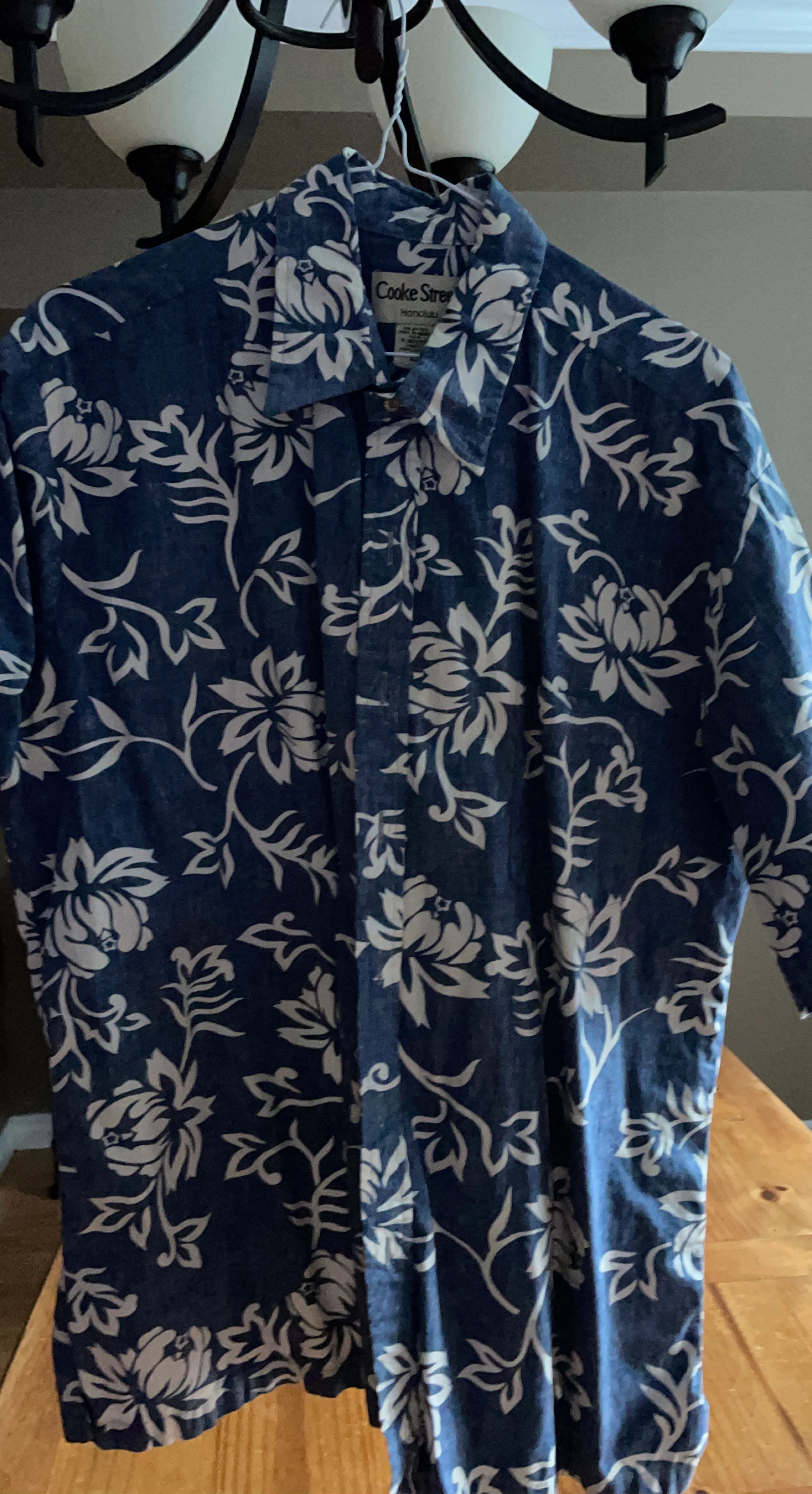 Cooke Street Honolulu Men's Button-Up Shirt - Blue Floral - L