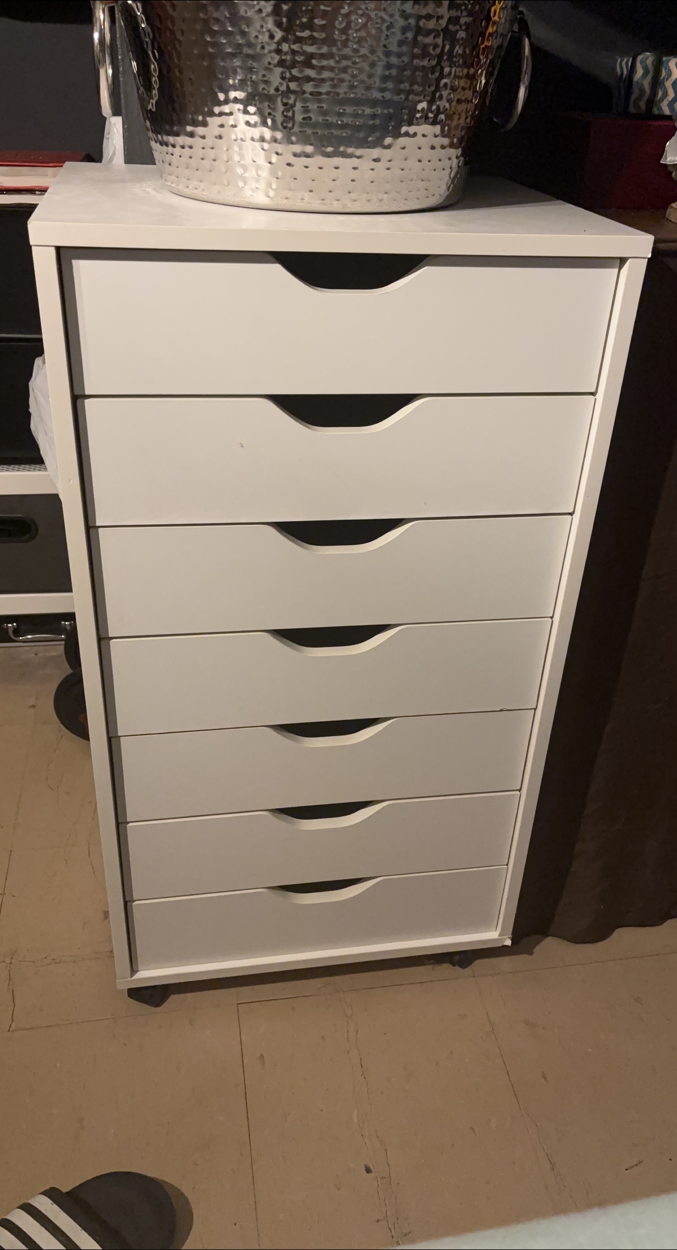 White 7-Drawer Rolling Storage Cart