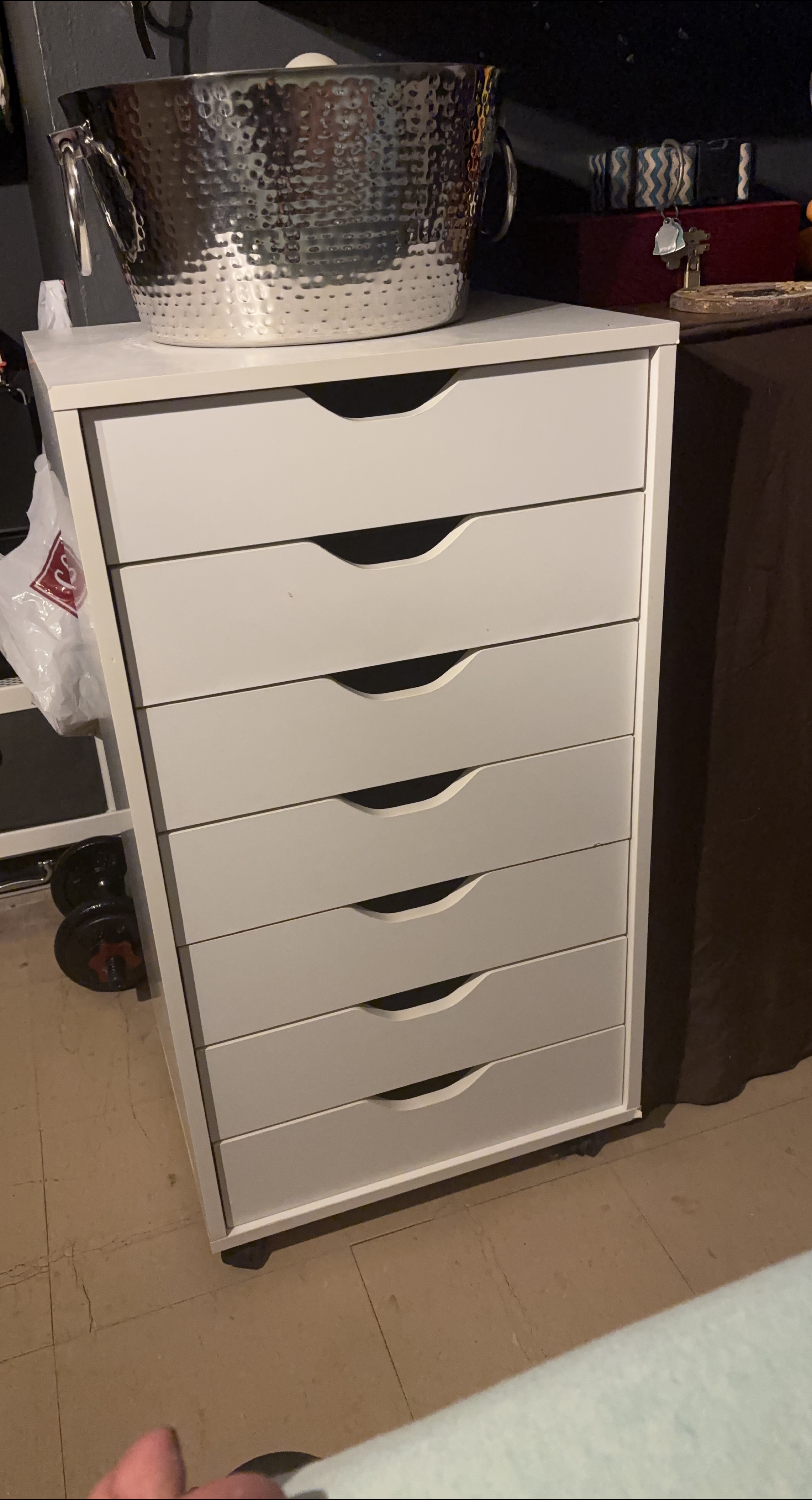White 7-Drawer Rolling Storage Cart