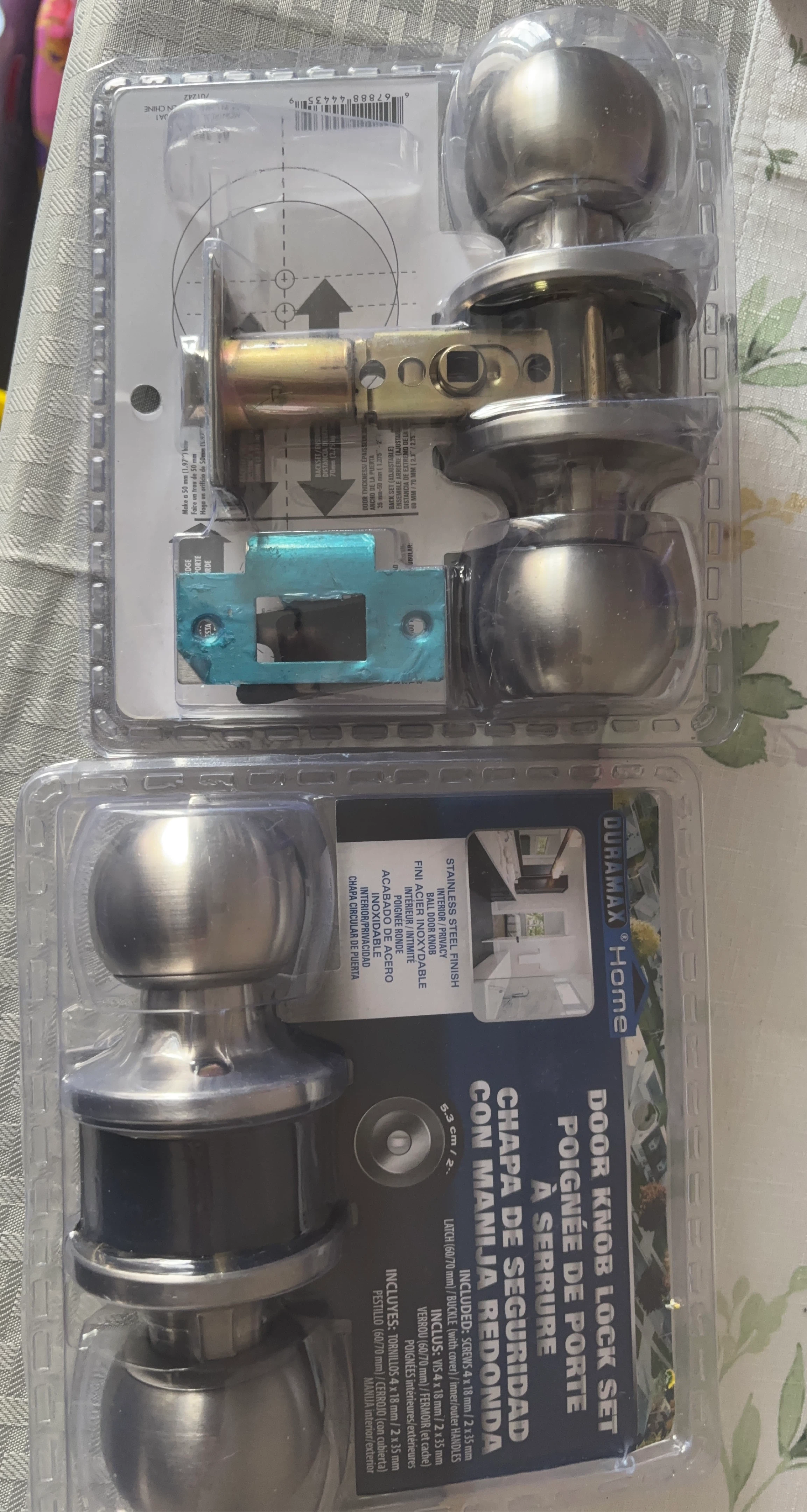 DURAMAX Home Stainless Steel Ball Door Knob Lock Set