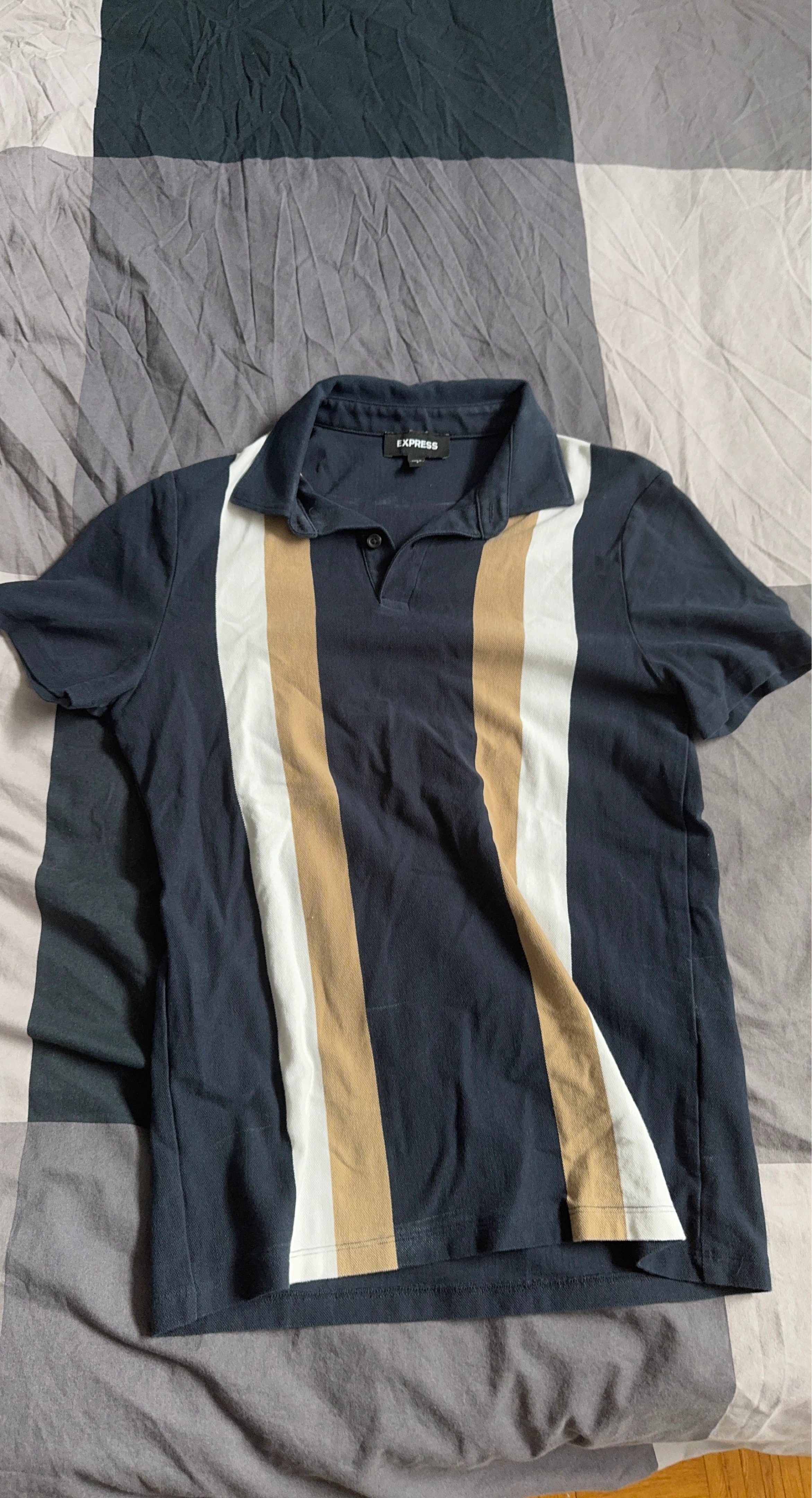 Express Men's Striped Polo Shirt