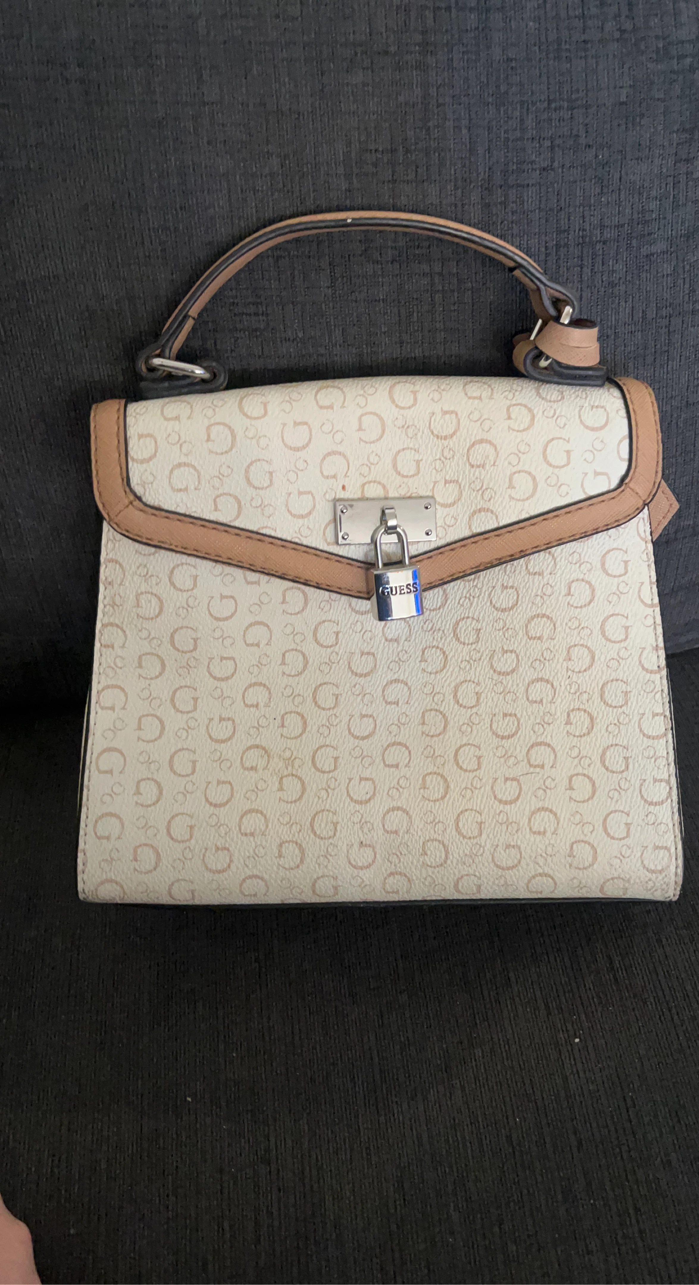 Guess Monogram Satchel Handbag