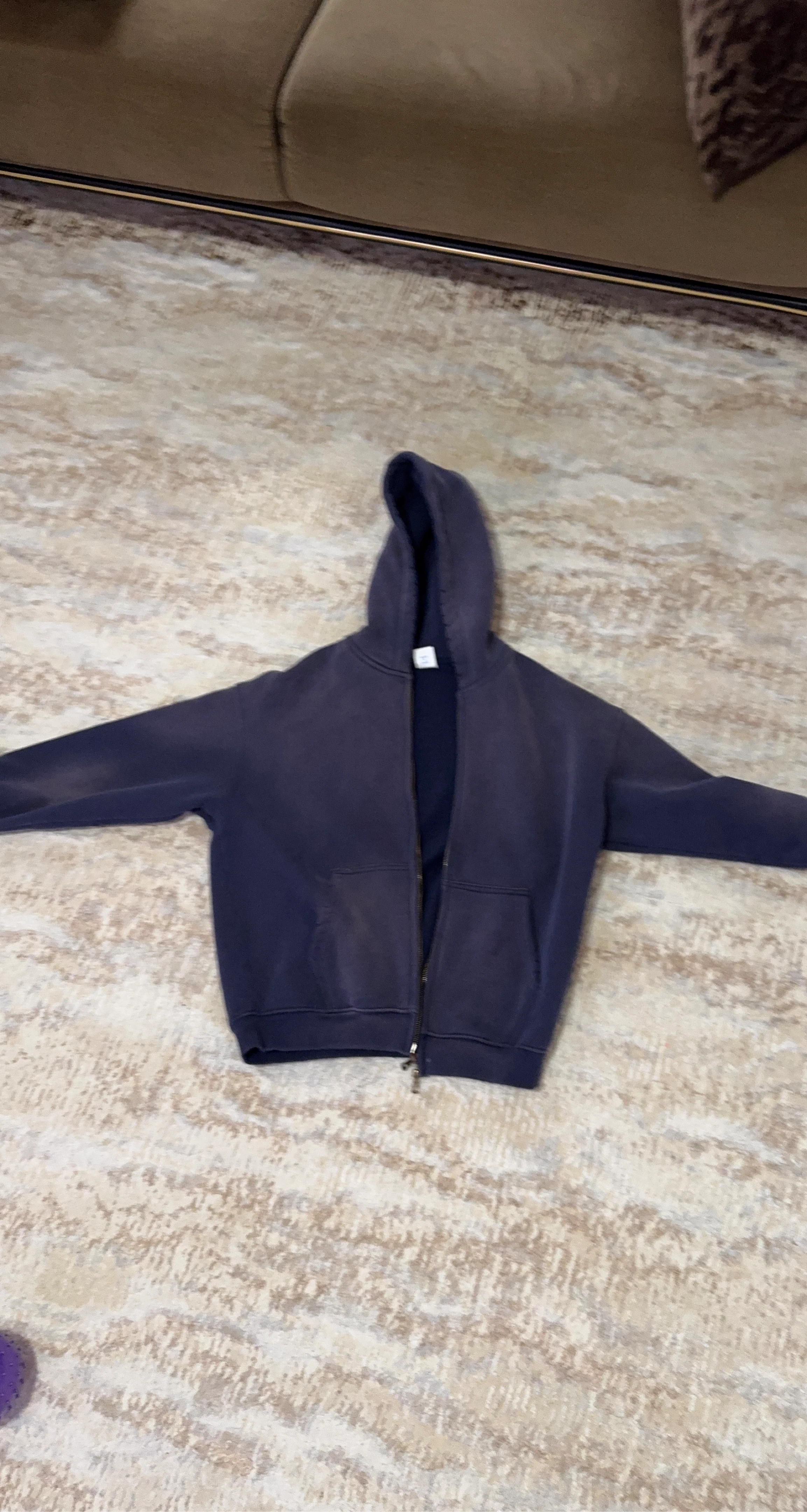 Navy Blue Zip-Up Hoodie