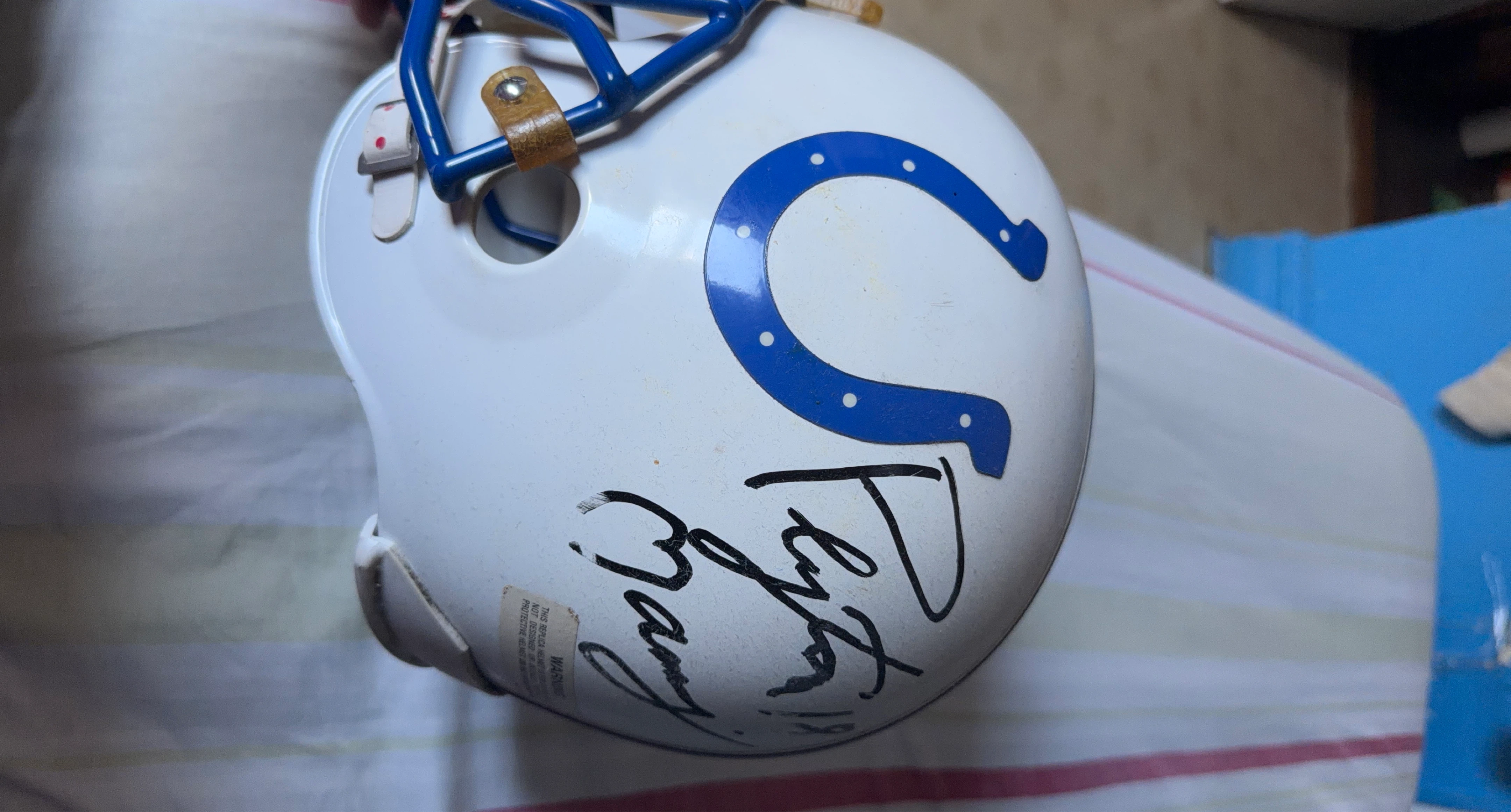 Indianapolis Colts Mini Football Helmet Signed by Peyton Manning