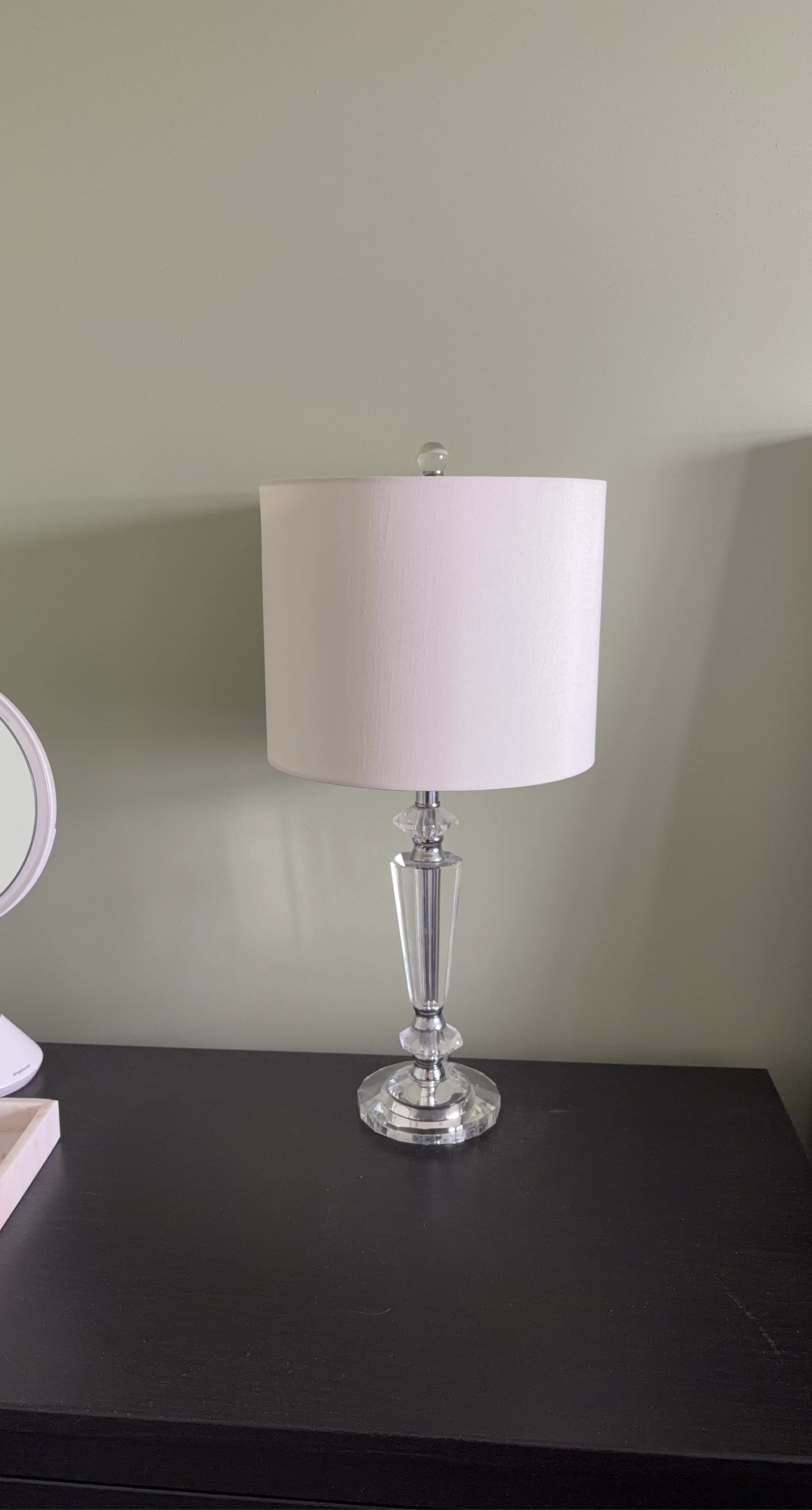 Crystal Accent Table Lamp with White Shade